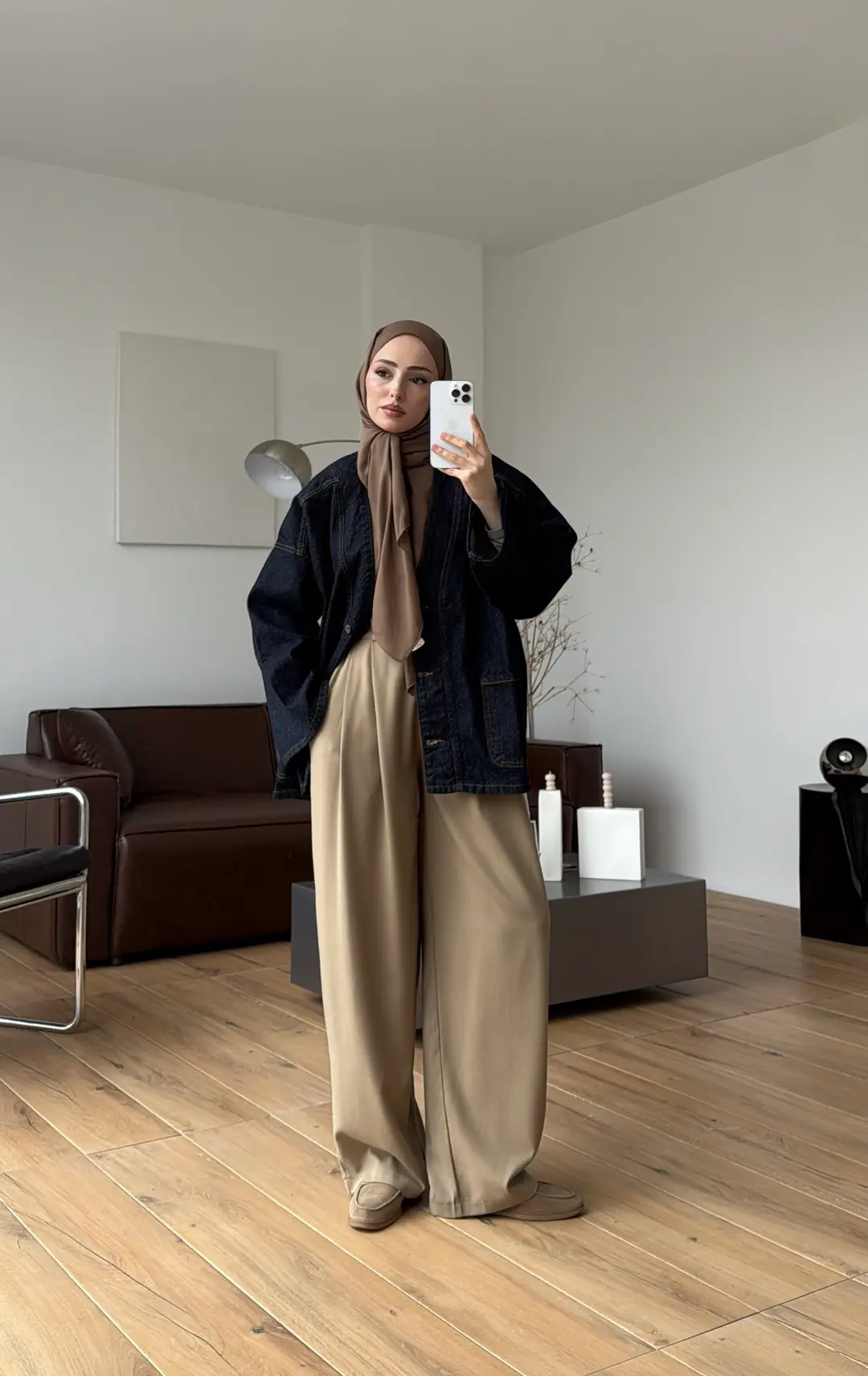 Oversize Wide Denim Ceket - Görsel 4