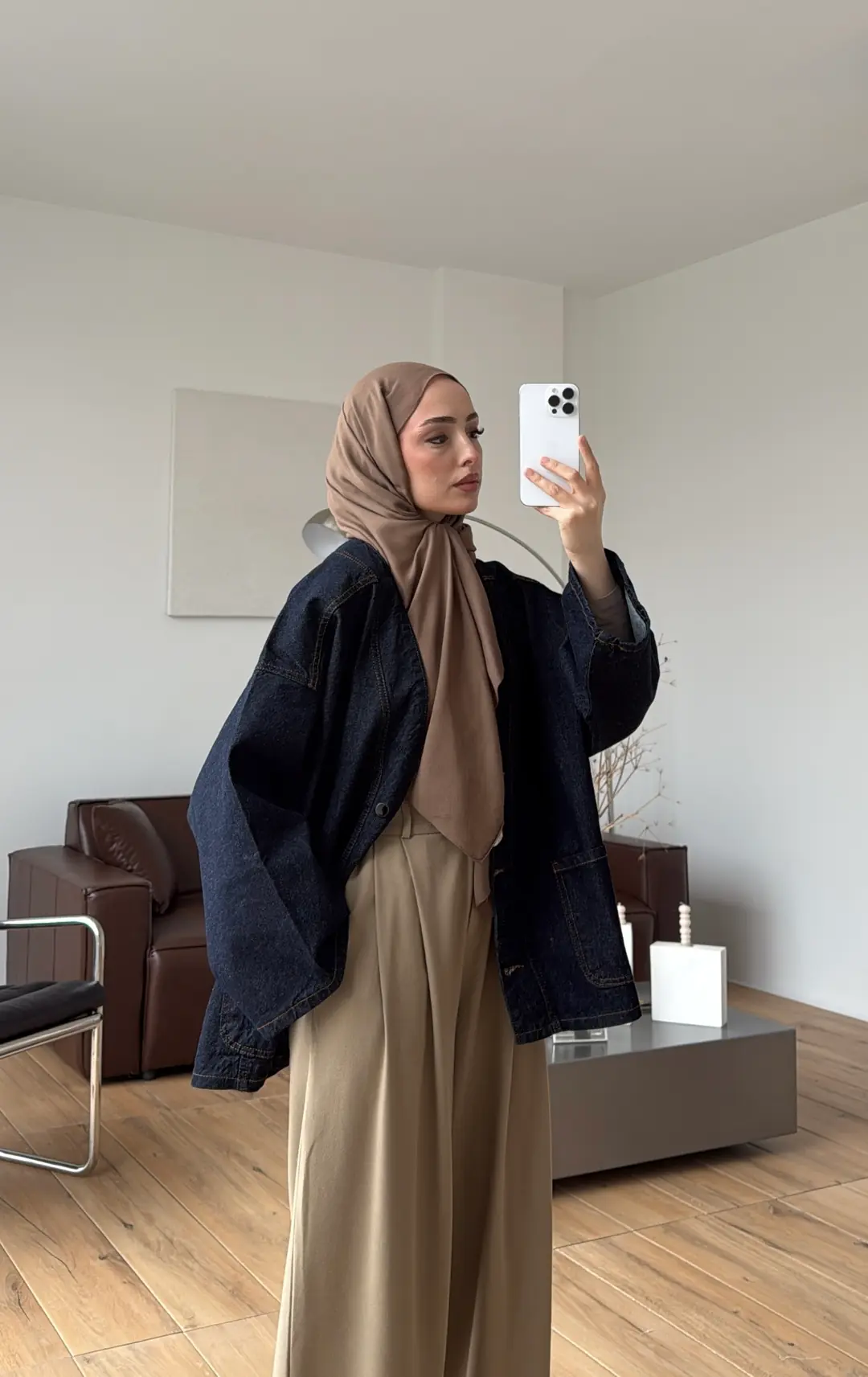 Oversize Wide Denim Ceket - Görsel 9