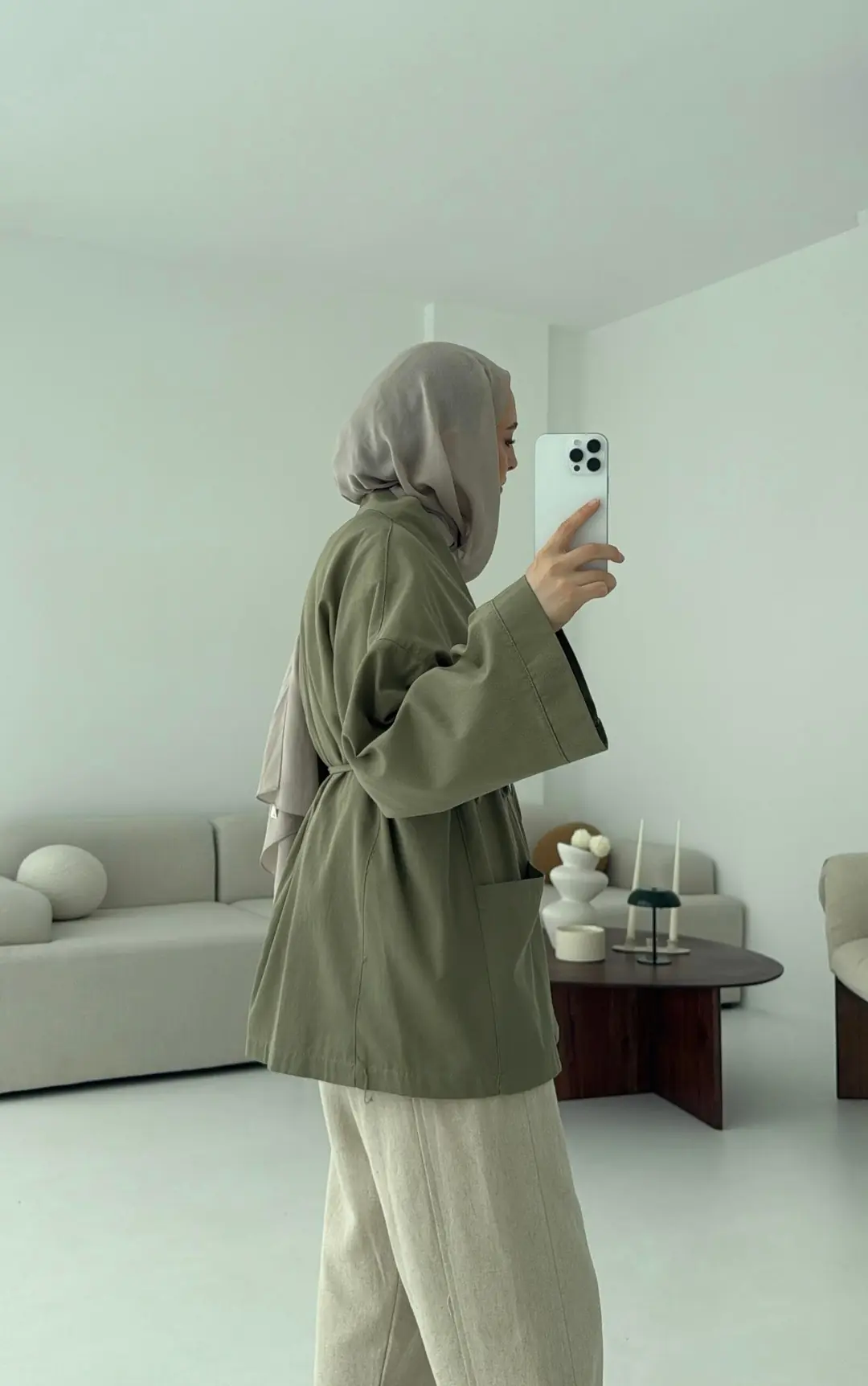 Pamuk Gabardin Kimono Cagla - Görsel 2