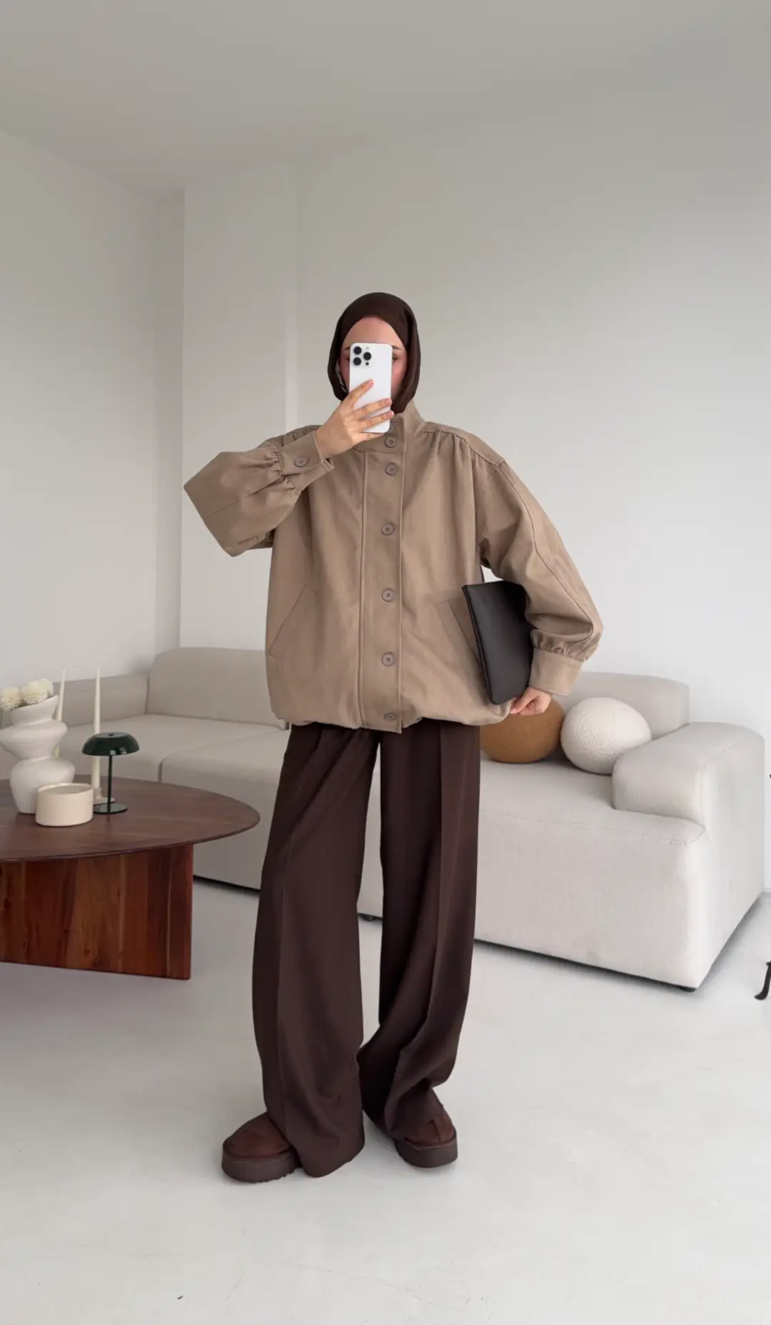 Bomber Gabardin Ceket Bej - Görsel 8