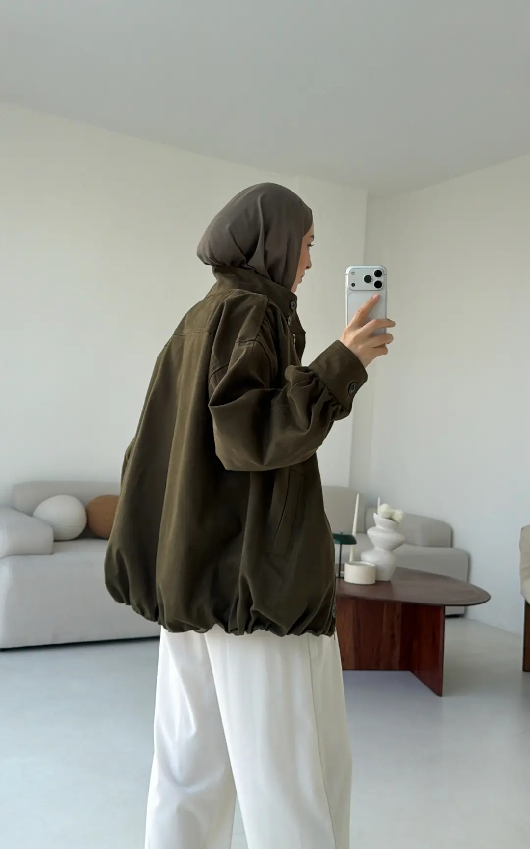 Bomber Gabardin Ceket Haki - Görsel 6