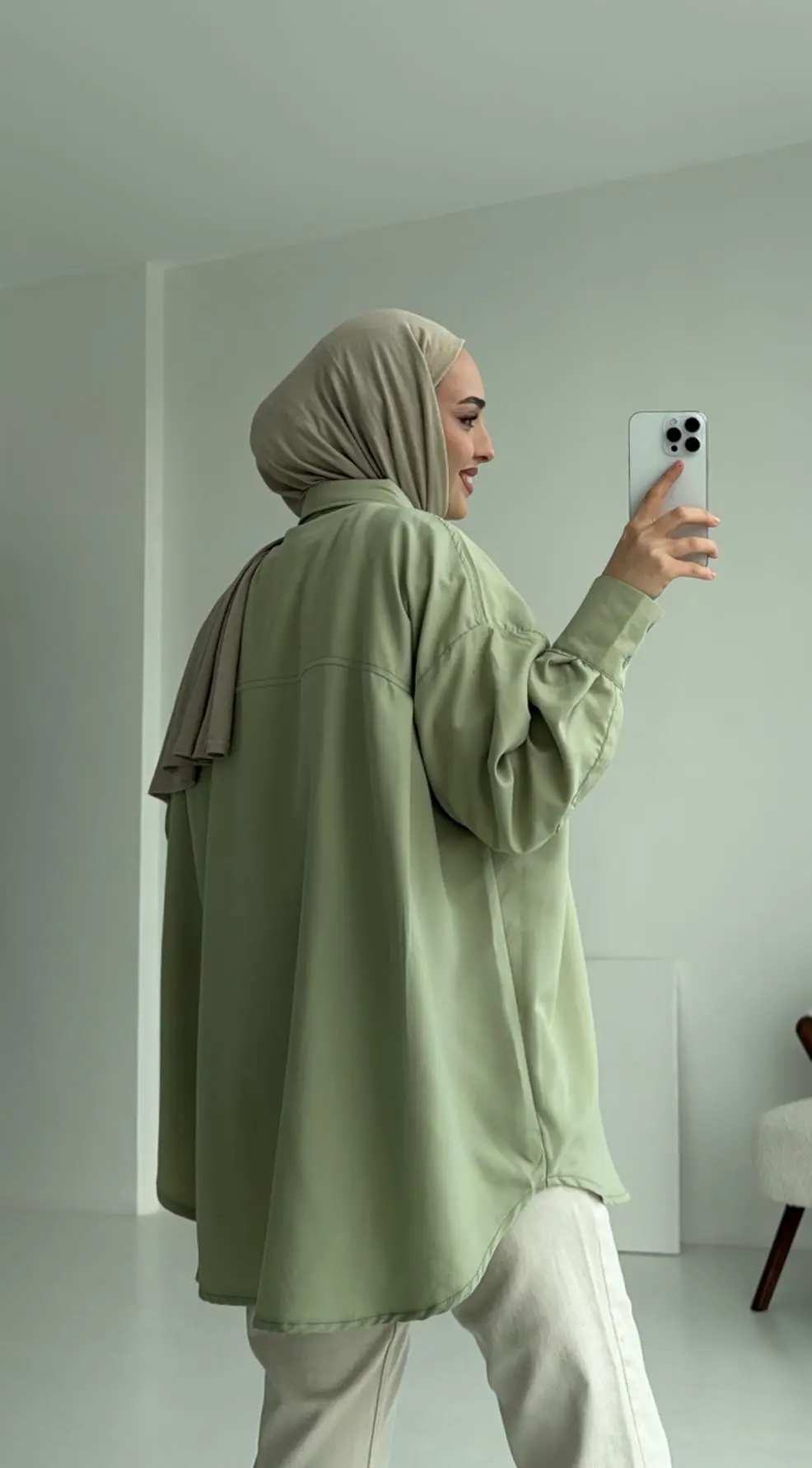 Panda Gömlek Mint - Görsel 2