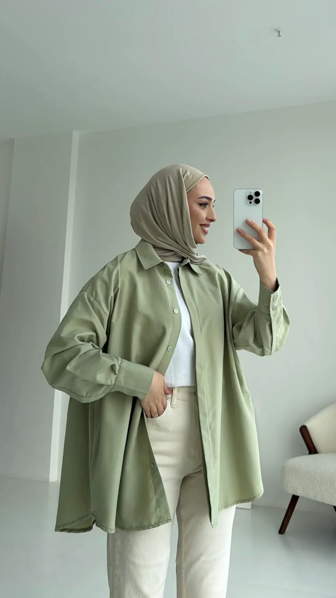 Panda Gömlek Mint - Görsel 7