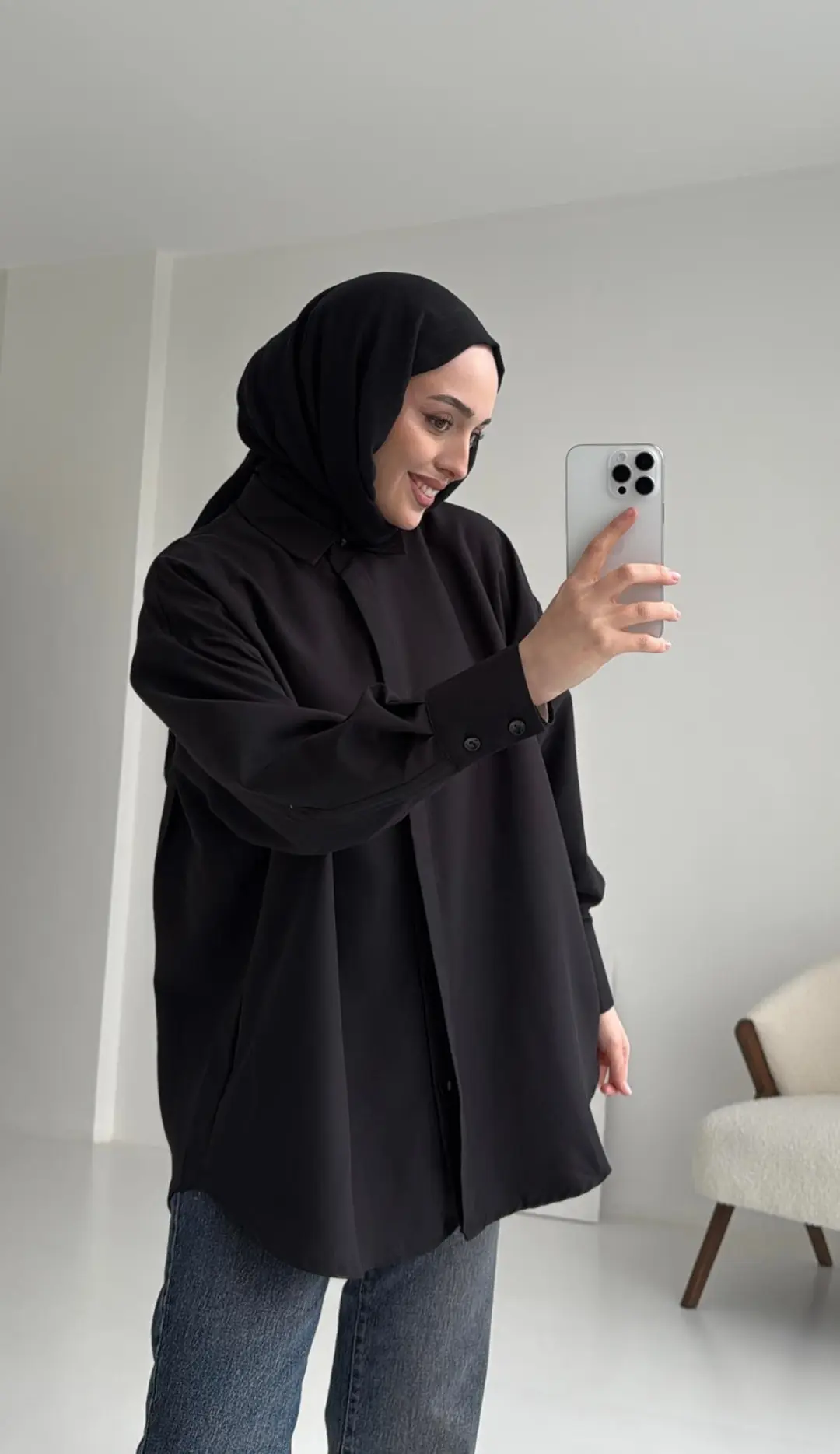 Panda Gömlek Siyah - Görsel 3