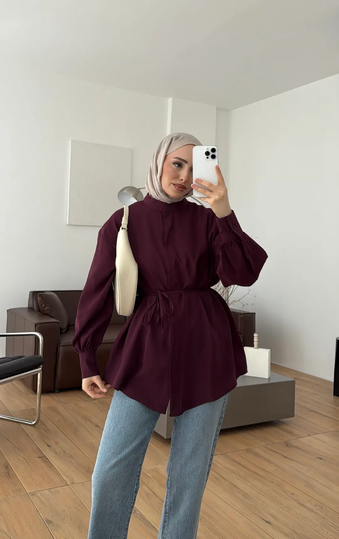 Patlı Gömlek Bordo - Görsel 7