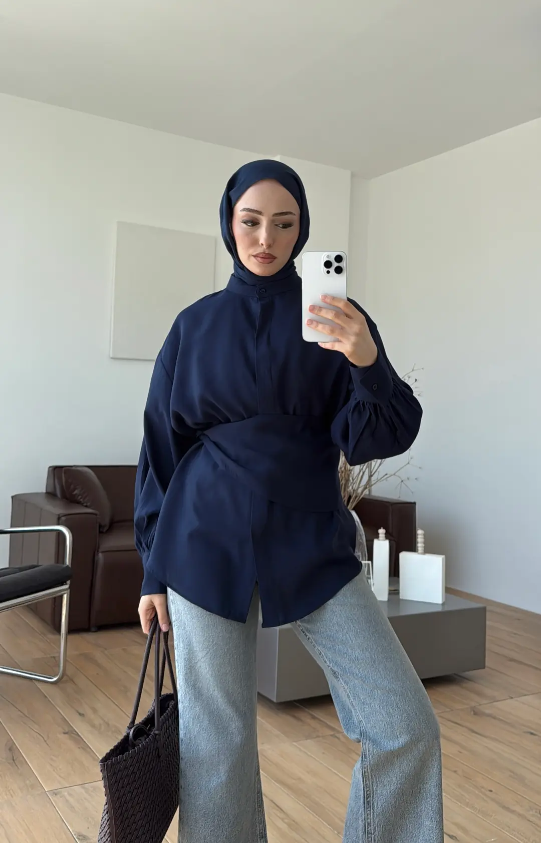 Patlı Gömlek Lacivert