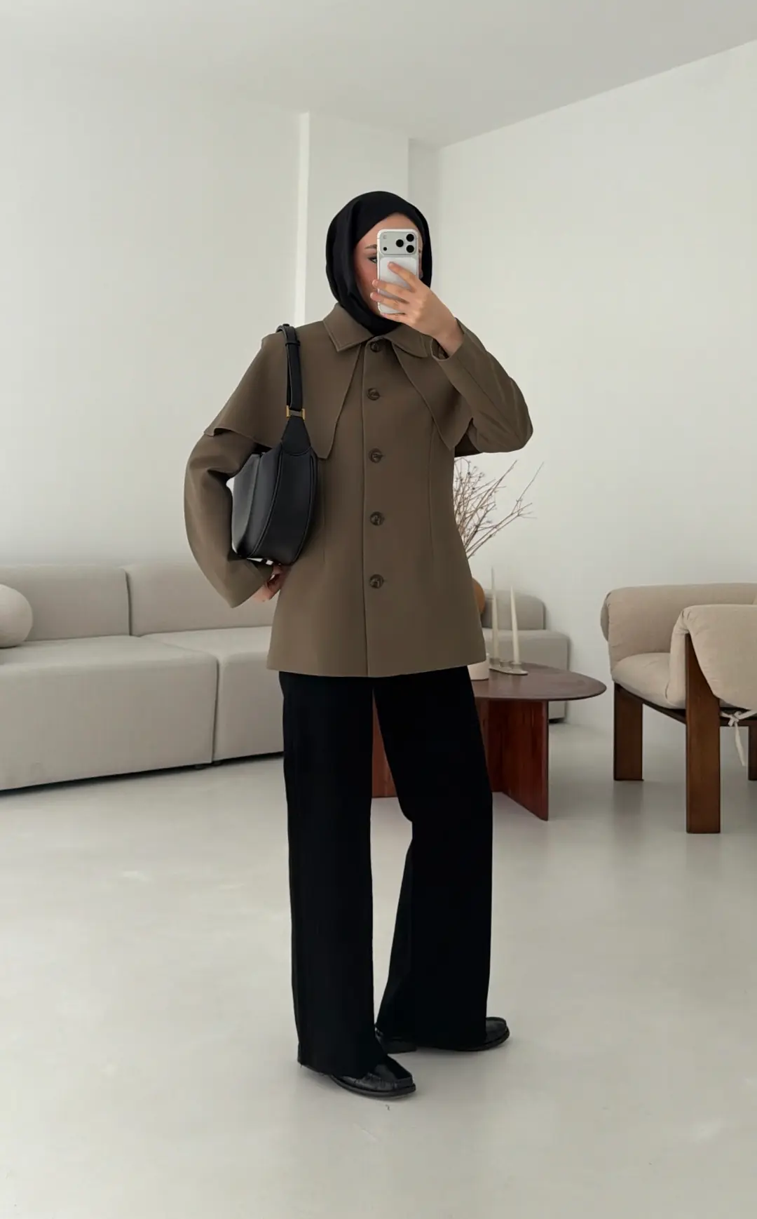 Pelerin Detay Fit Ceket Haki - Görsel 2