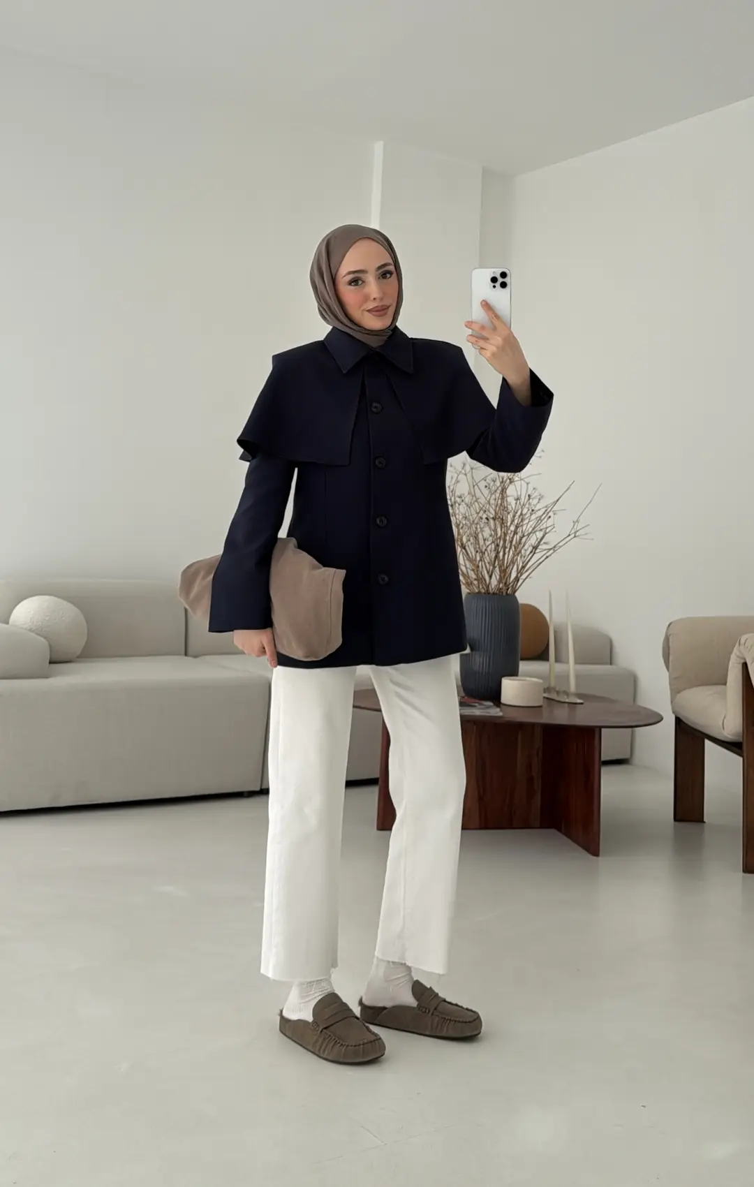 Pelerin Detay Fit Ceket Lacivert - Görsel 4