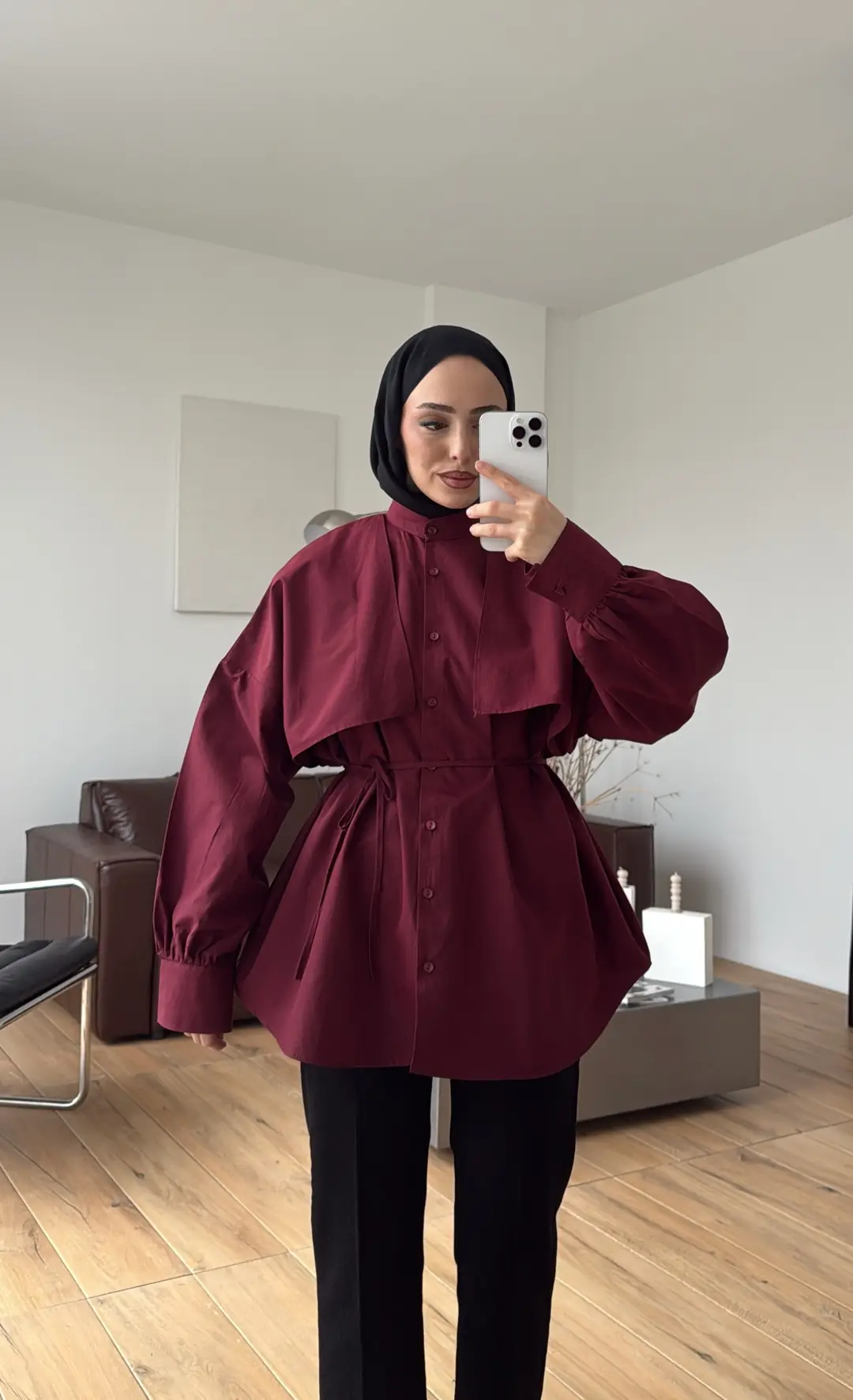 Pelerin Gömlek Bordo