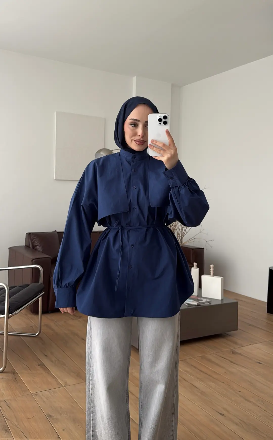 Pelerin Gömlek Lacivert - Görsel 2