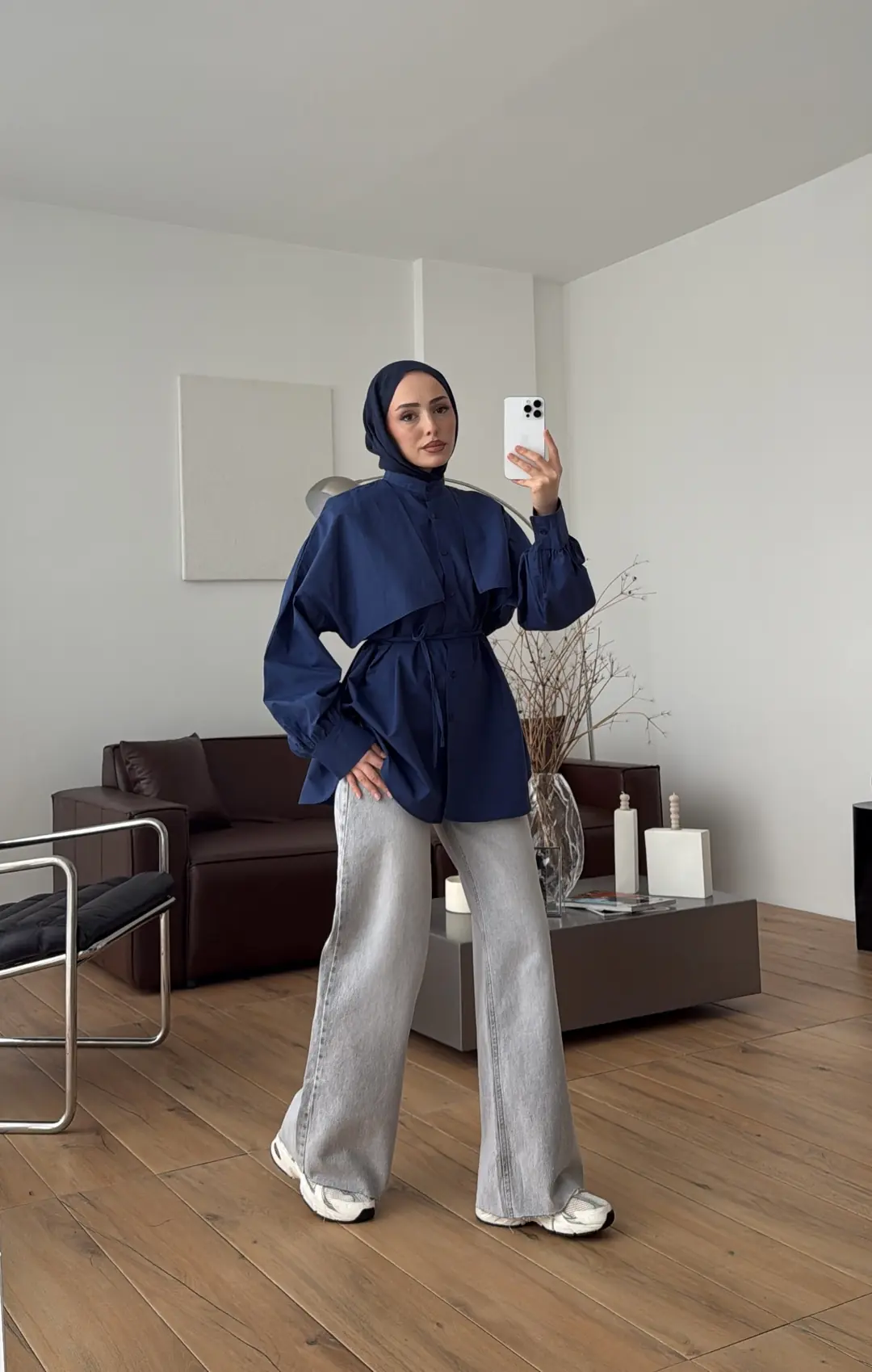 Pelerin Gömlek Lacivert - Görsel 9