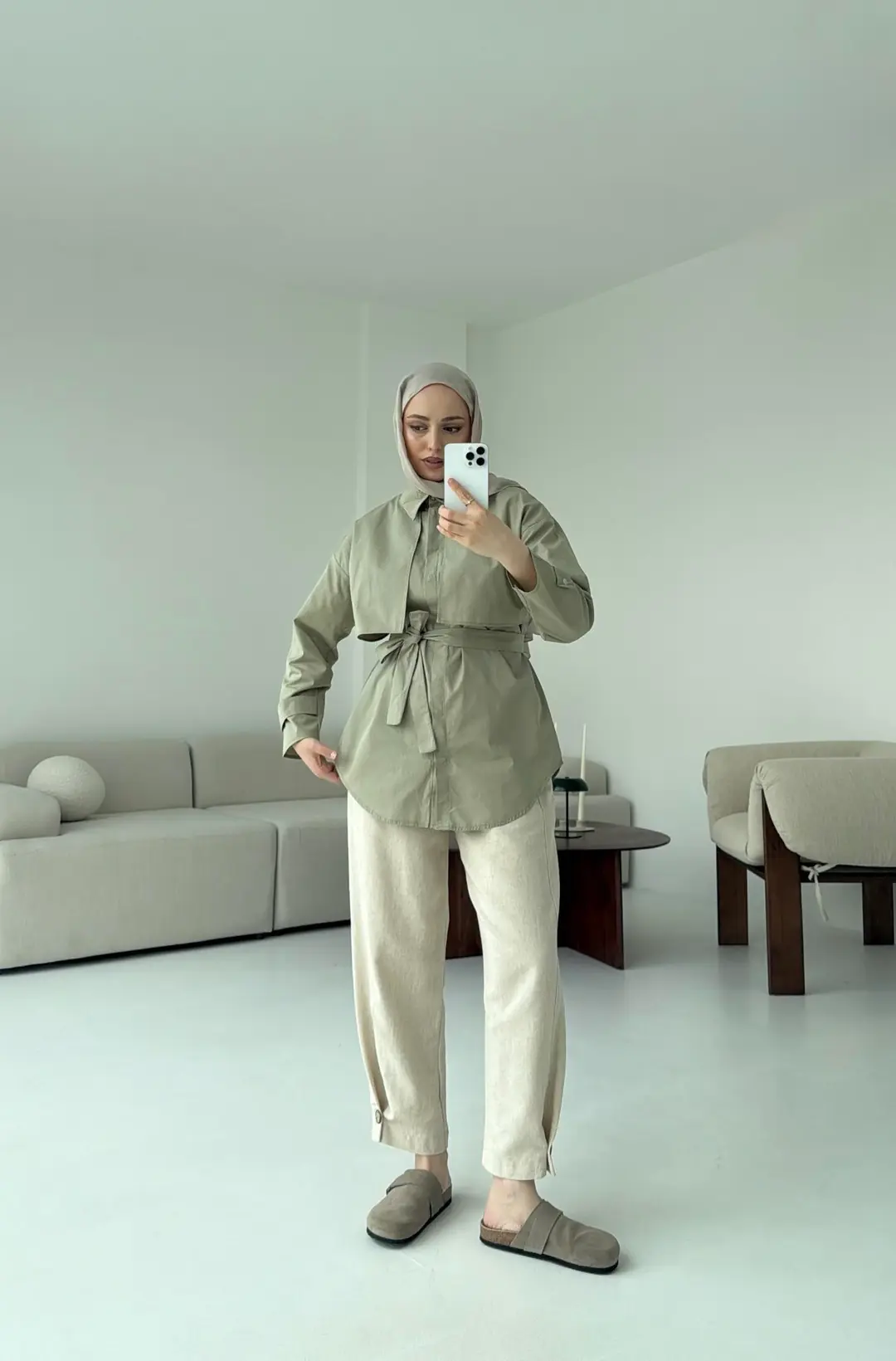 Pelerinli Haki Gömlek - Görsel 2