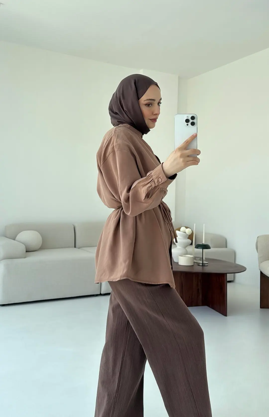 Pelerinli Modal Gömlek - Görsel 5