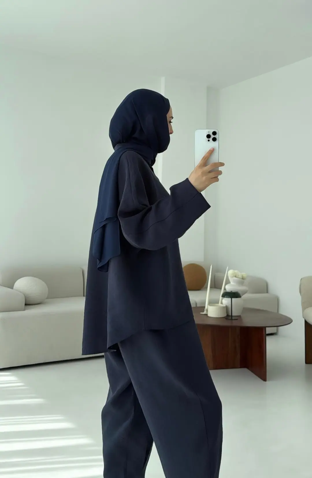 Pens Detay Tencel Takım Lacivert - Görsel 3