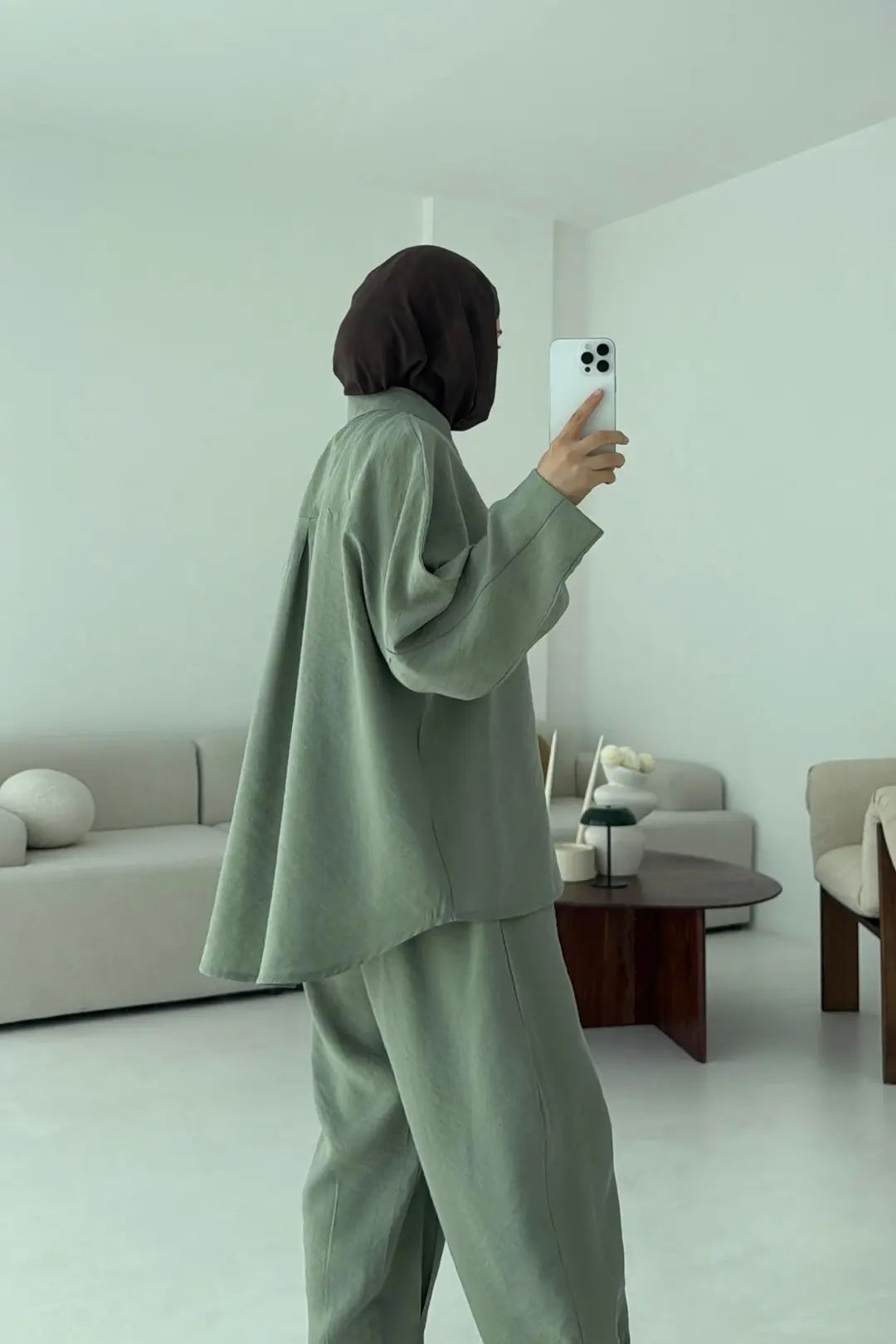 Pens Detay Tencel Takım Mint Yeşili - Görsel 2