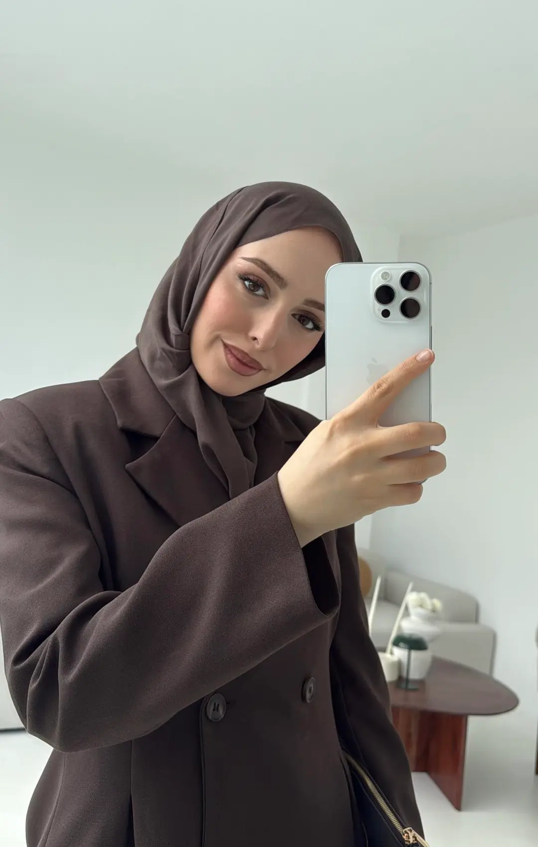 Pile Detay Blazer Ceket Kahve - Görsel 3