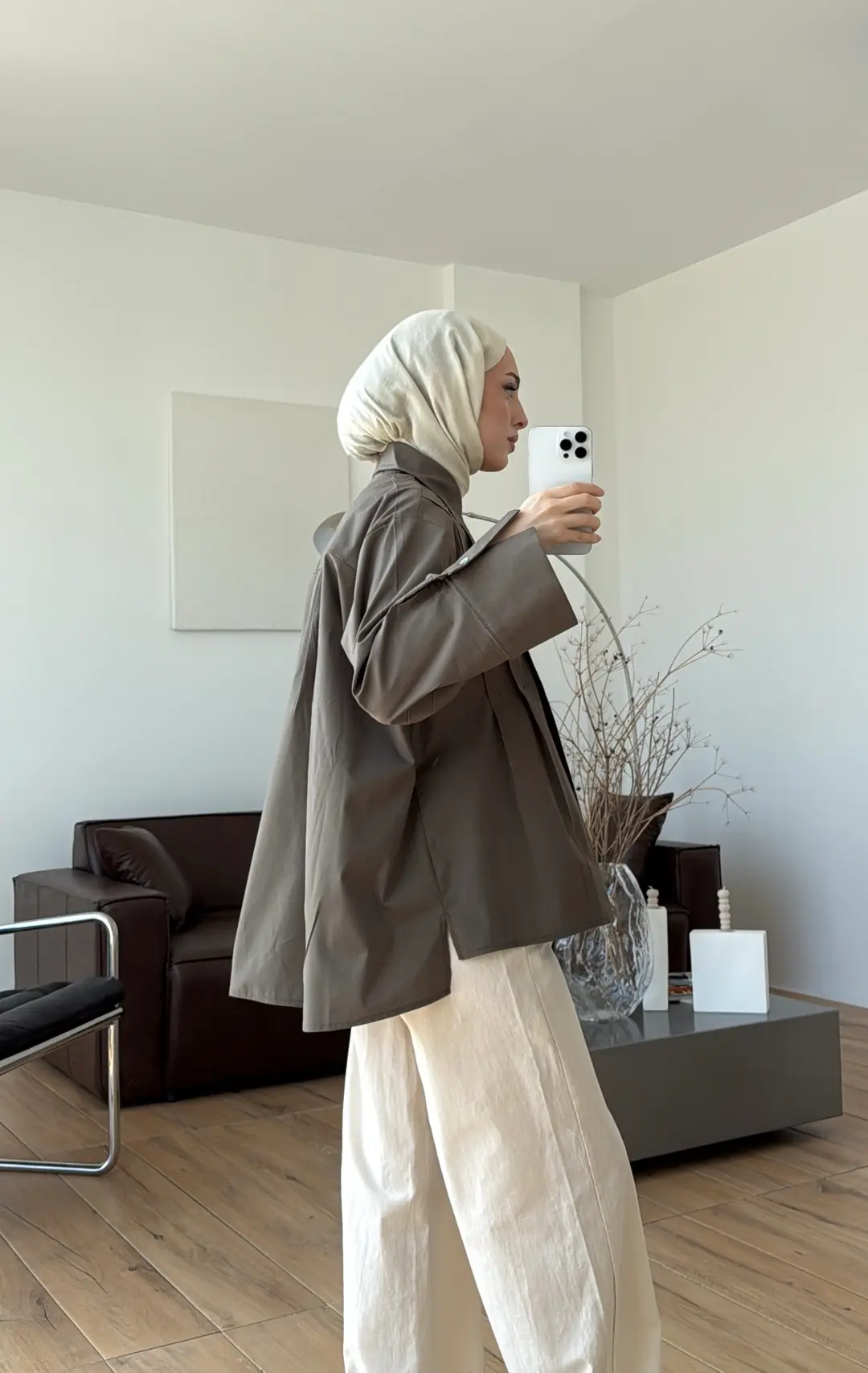 Pile Detay Gömlek Haki