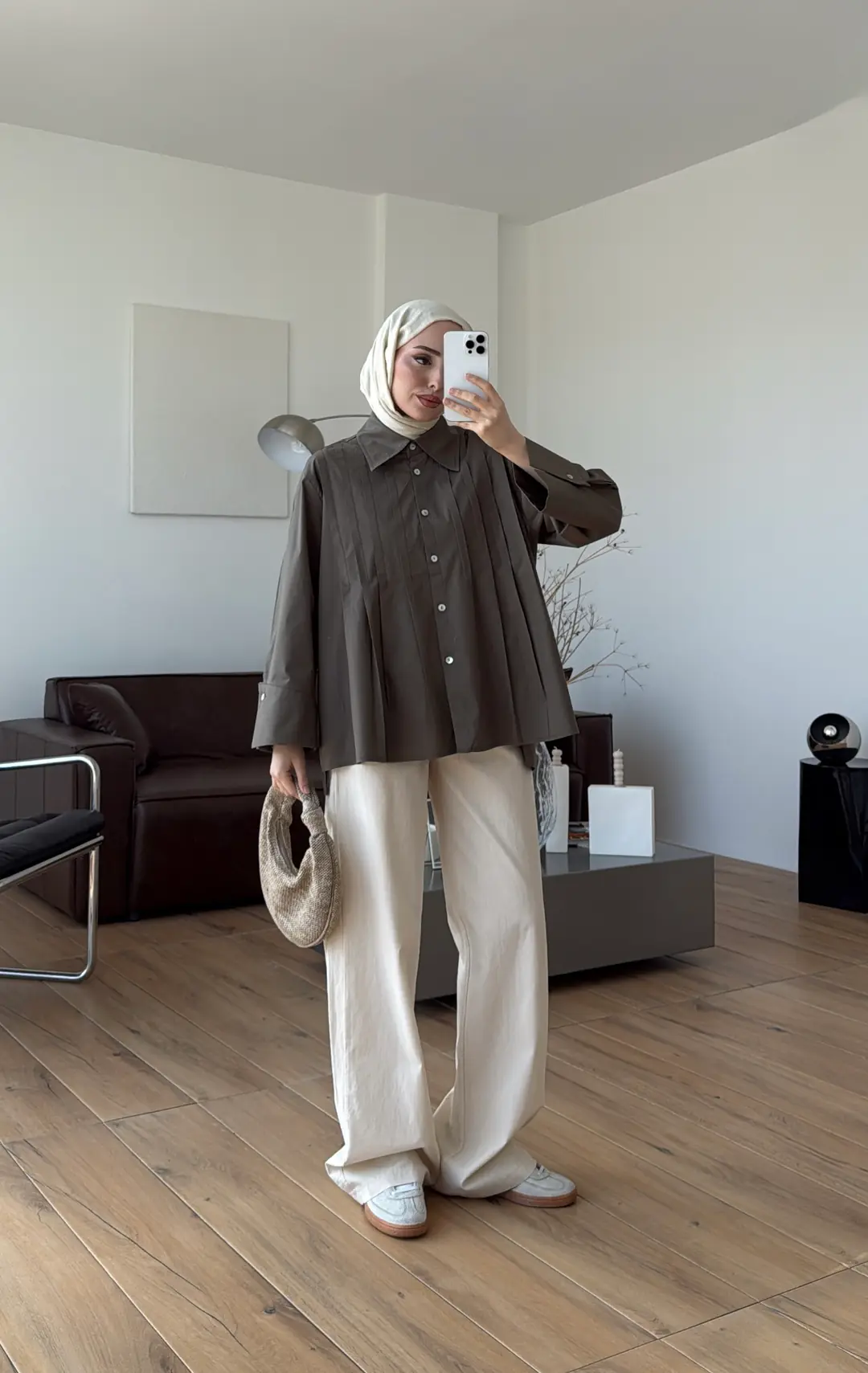 Pile Detay Gömlek Haki - Görsel 8