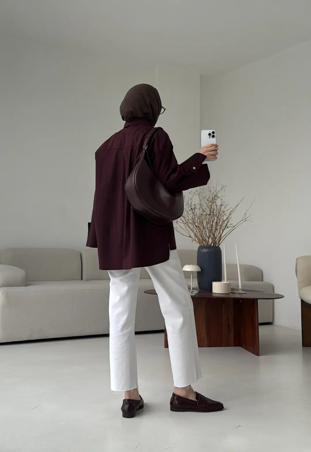 Pile Detay Gömlek Mürdüm - Görsel 5