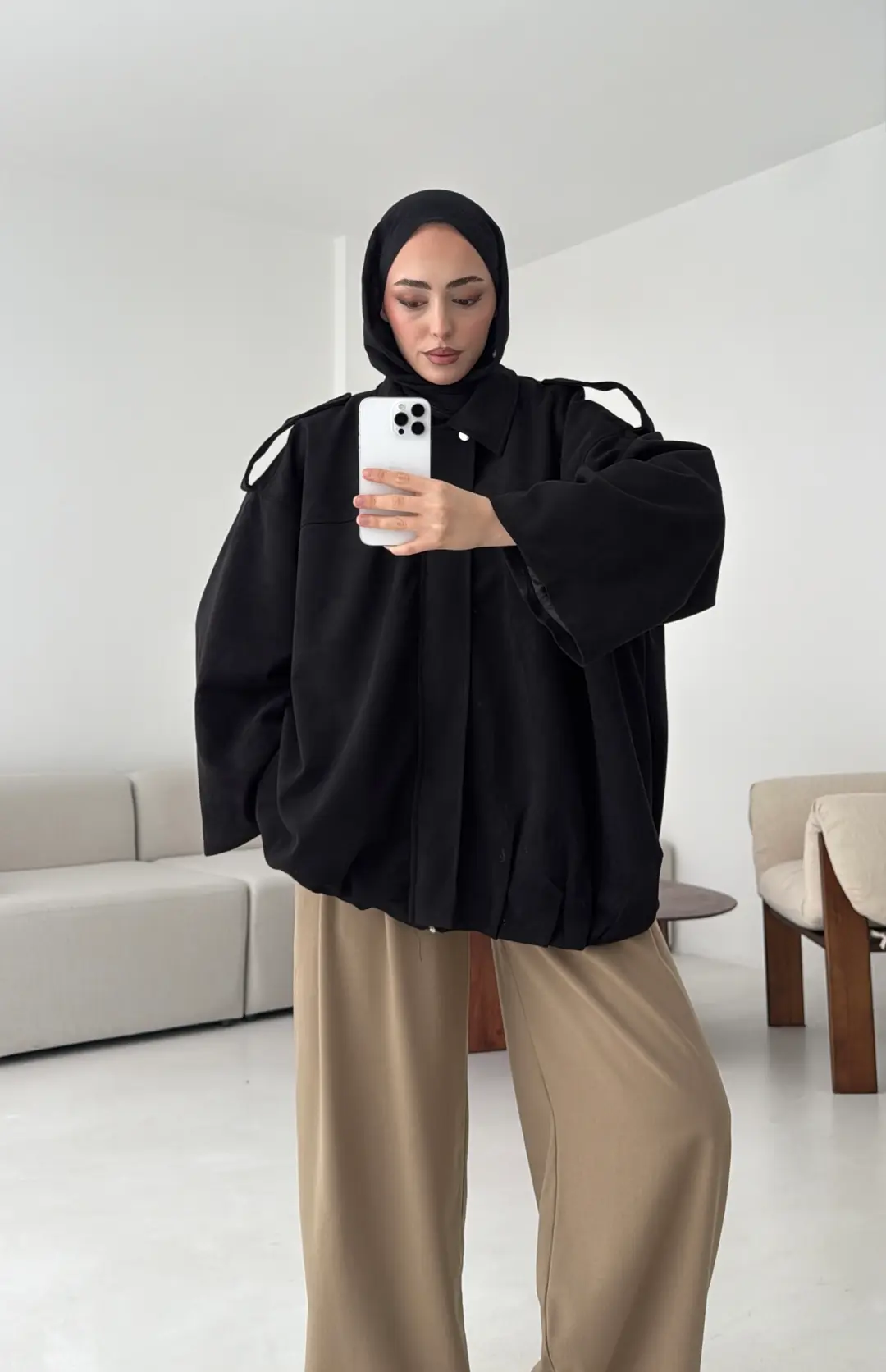 Pileli Süet Ceket Siyah - Görsel 2