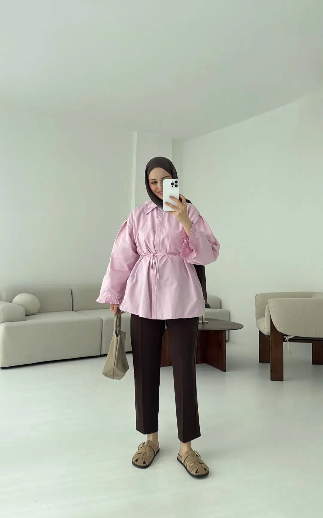 Pilise Detaylı Gömlek Pembe - Görsel 6