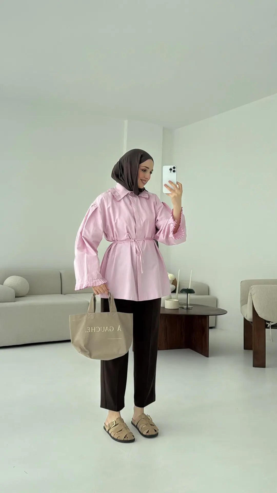 Pilise Detaylı Gömlek Pembe - Görsel 7