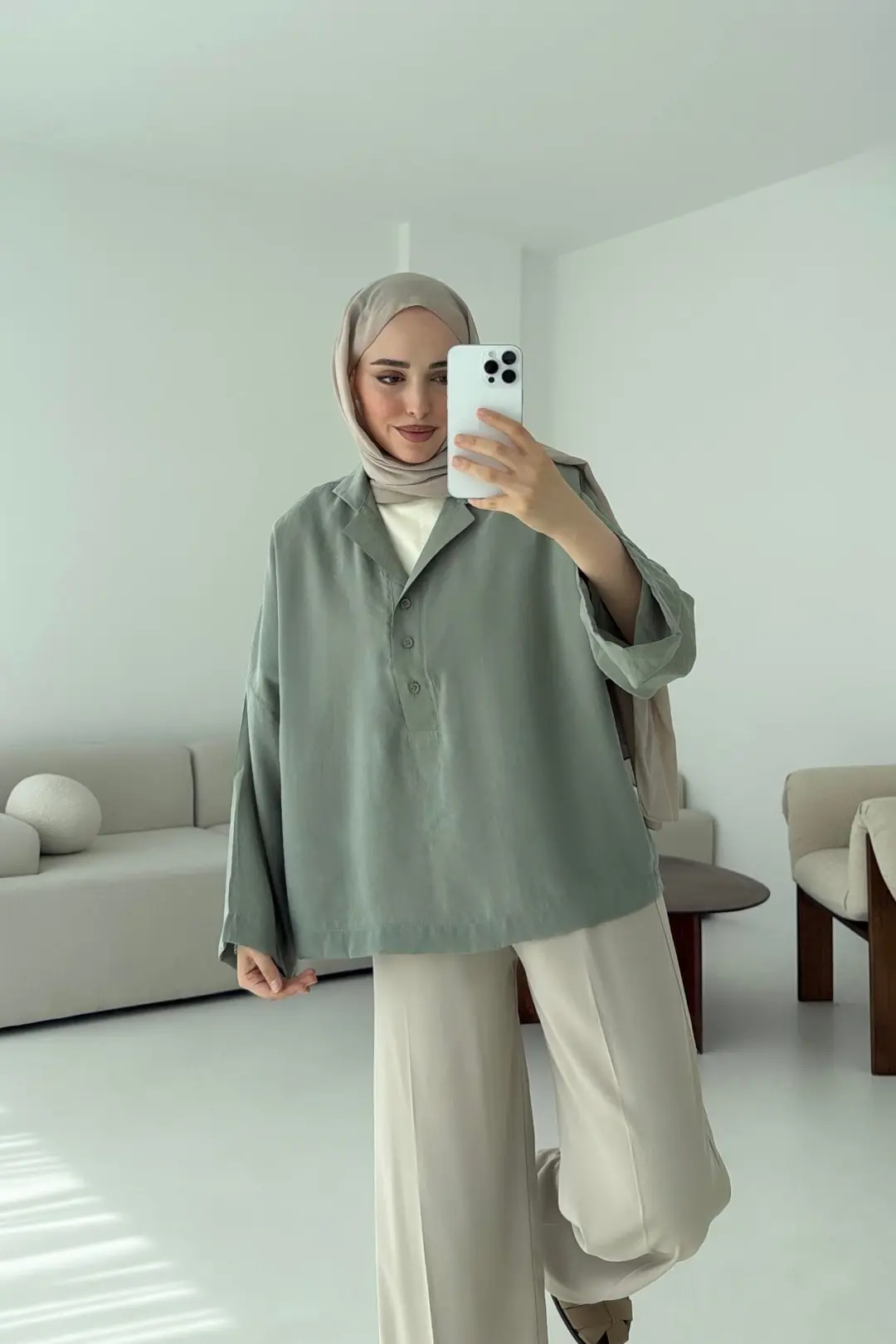 Polo Yaka Bluz Mint - Görsel 3