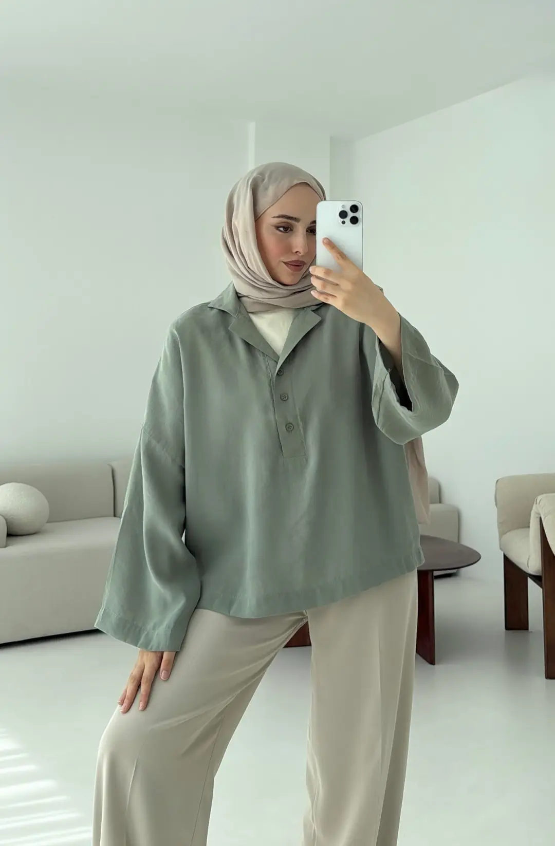 Polo Yaka Bluz Mint - Görsel 4