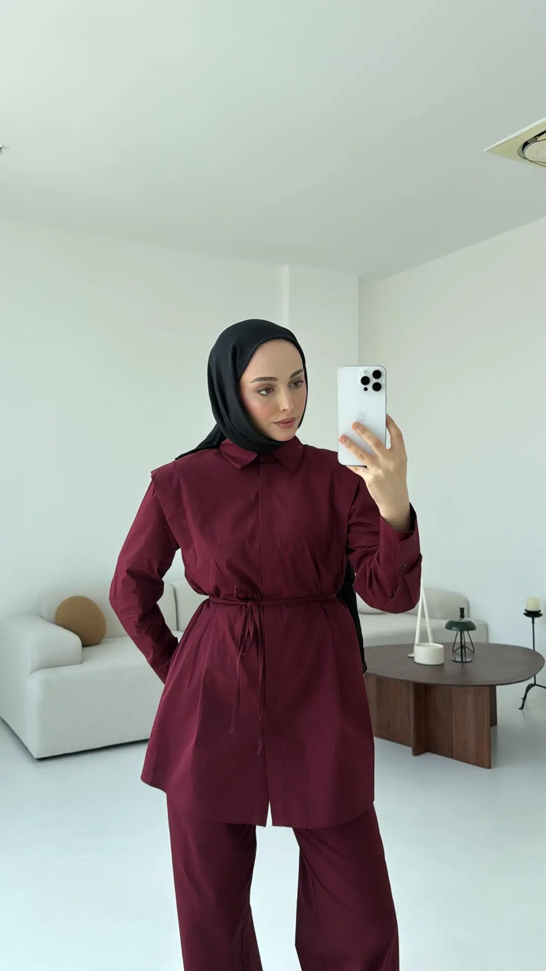 Poplin Bordo Takım - Görsel 6