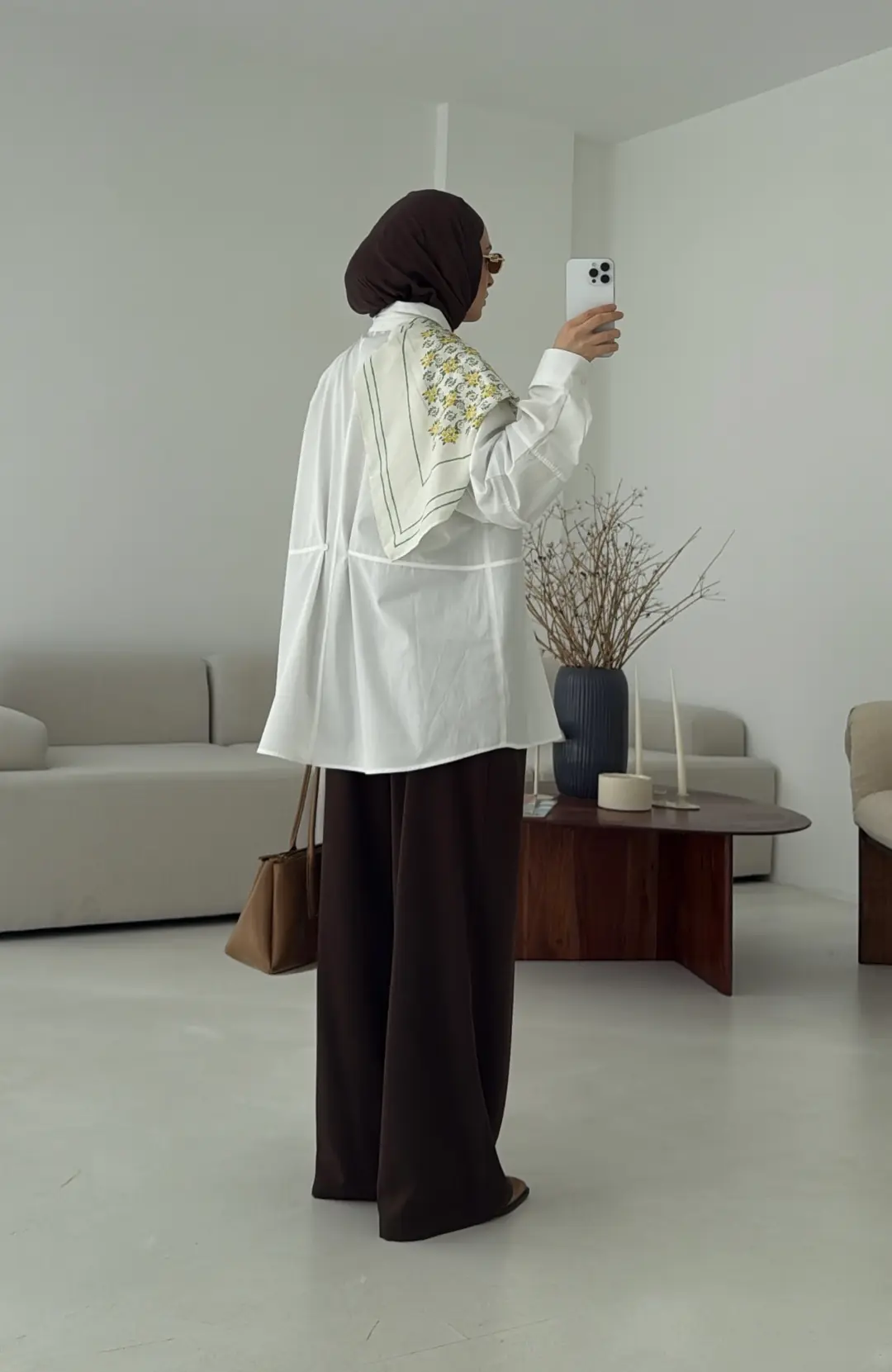 Poplin Düğme Detay Gömlek Beyaz - Görsel 3