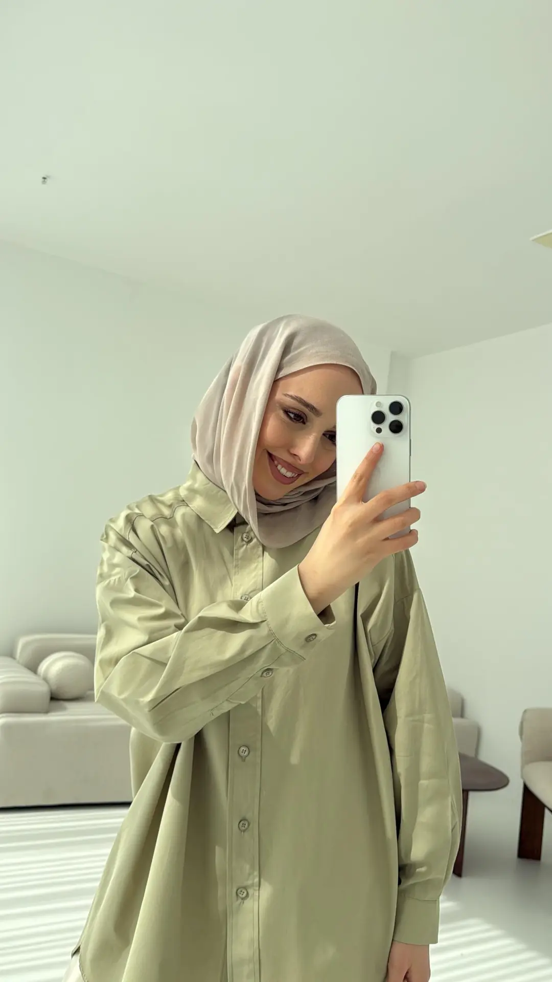 Poplin Oversize Gömlek Mint - Görsel 3