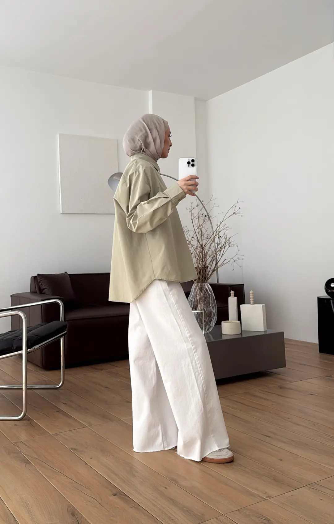 Poplin Sık Düğmeli Gömlek Açık Yeşil - Görsel 3