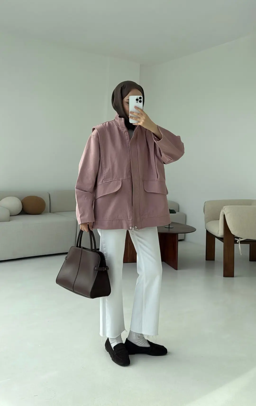 Premium Gabardin Tasarım Ceket Gül Kurusu - Görsel 6