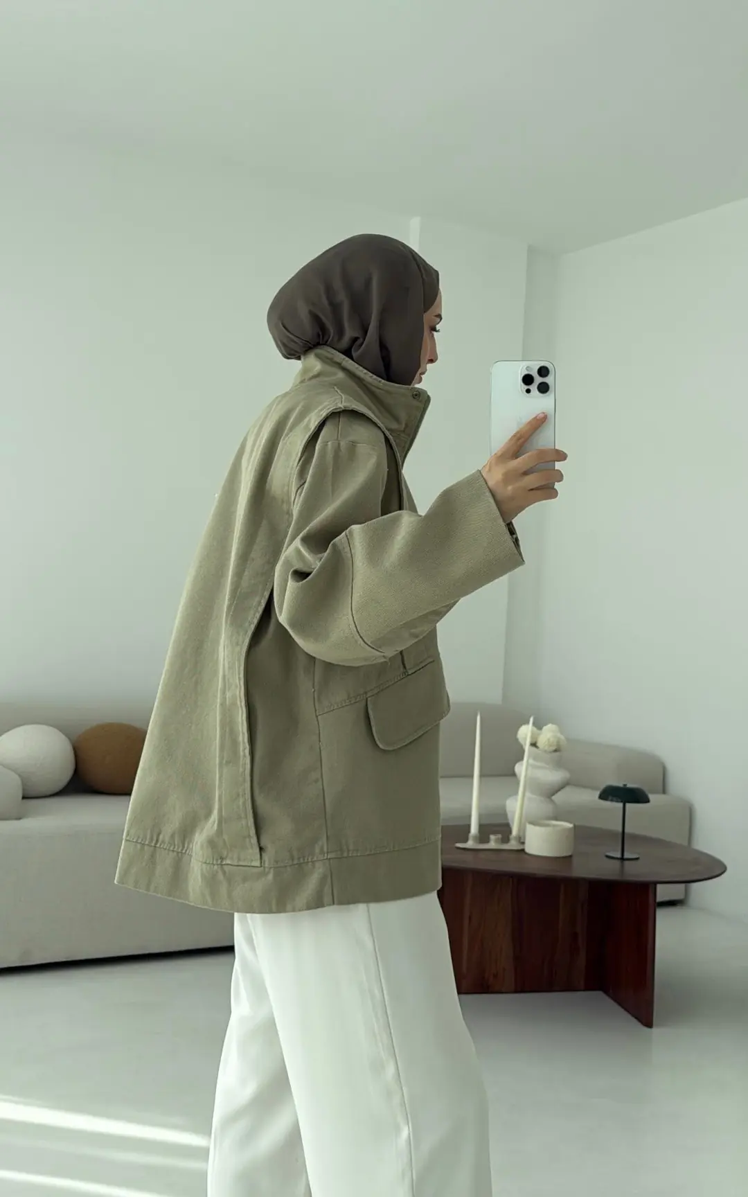 Premium Gabardin Tasarım Ceket Haki - Görsel 4