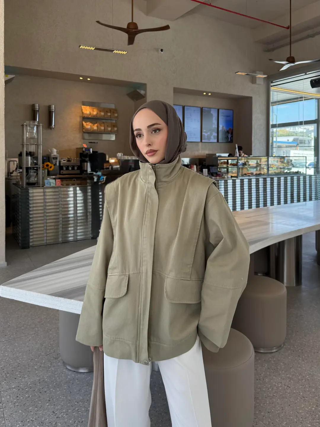 Premium Gabardin Tasarım Ceket Haki - Görsel 3