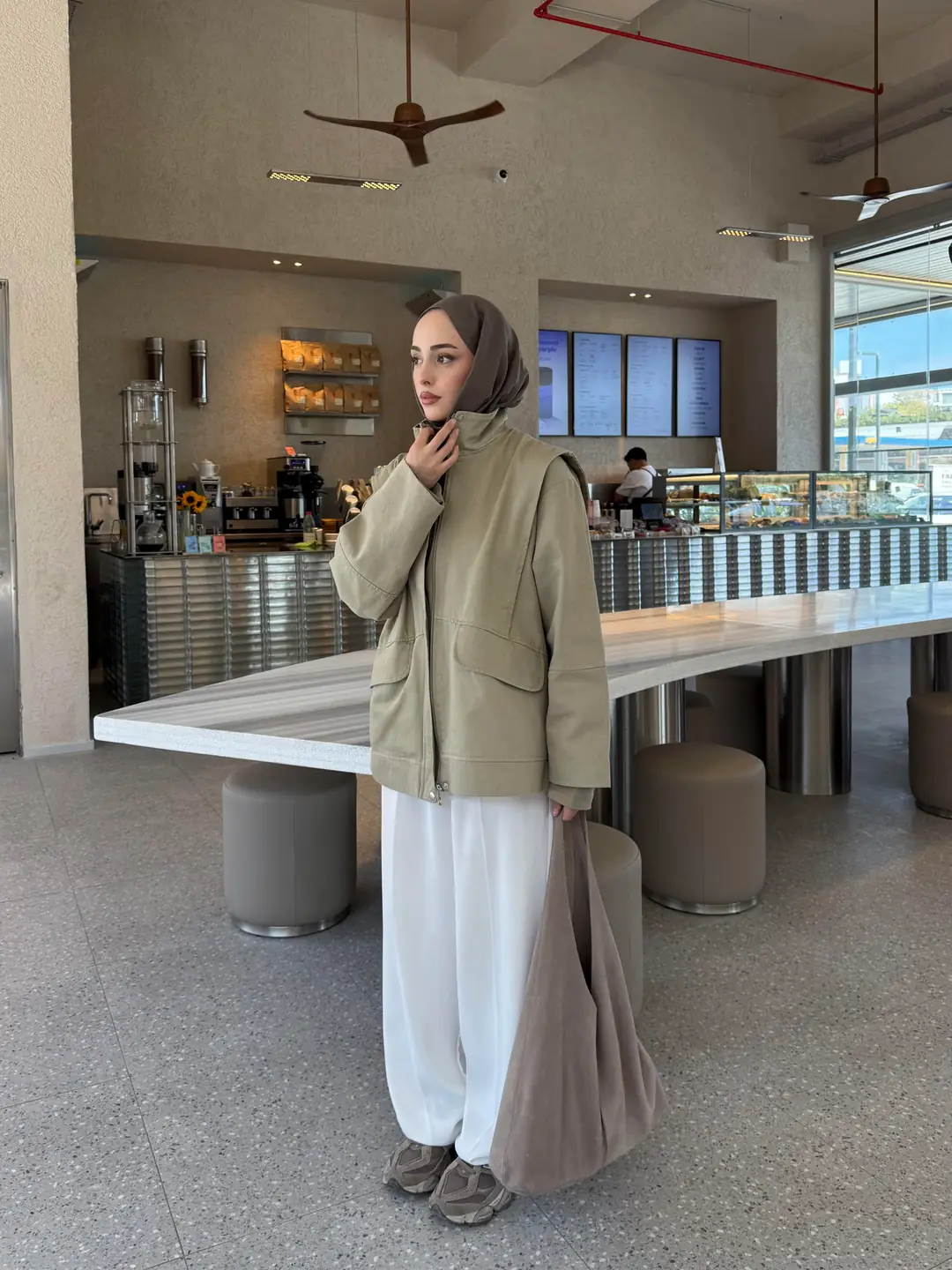 Premium Gabardin Tasarım Ceket Haki - Görsel 7