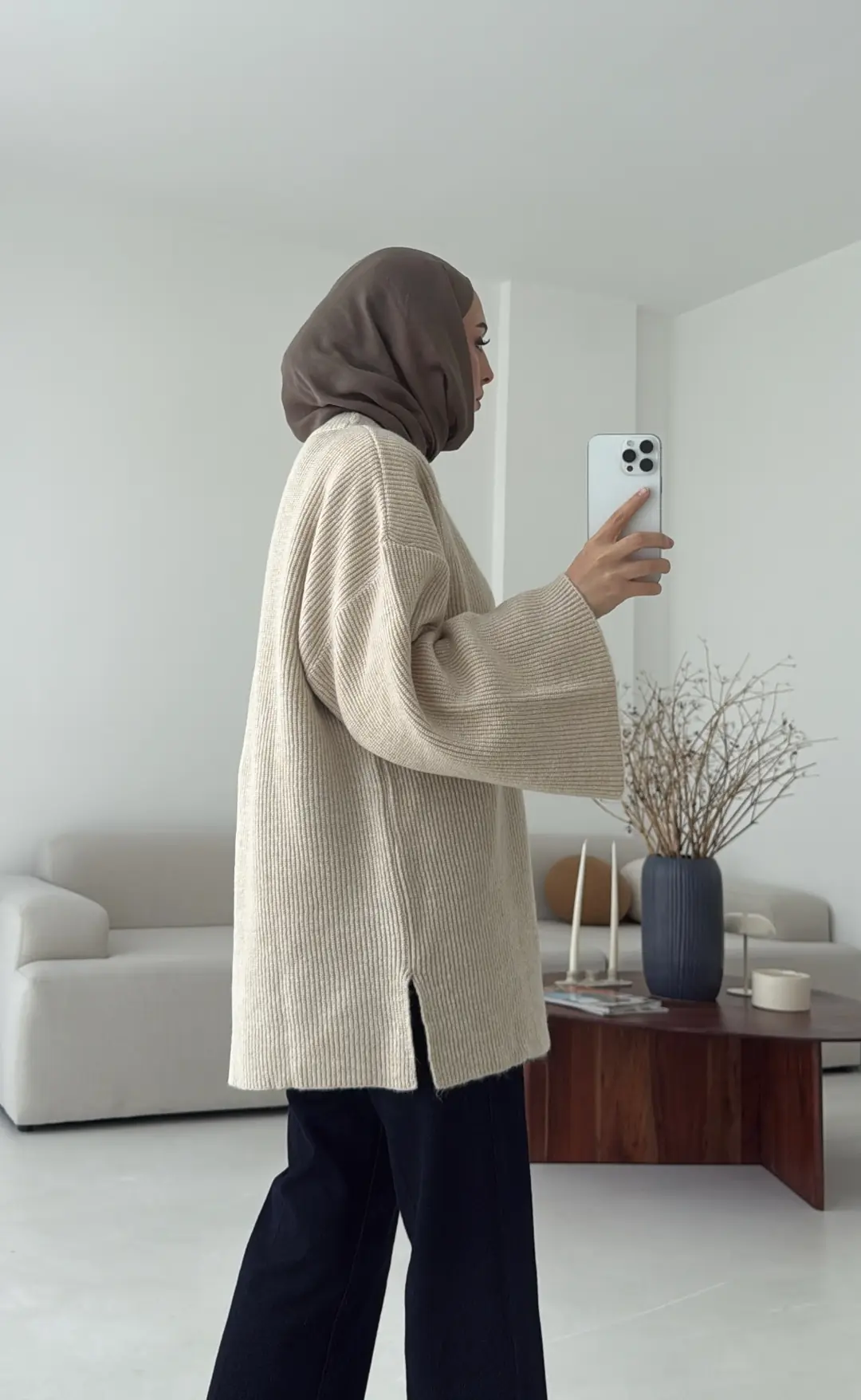 Premium Kalın Fitilli Kazak Bej - Görsel 4