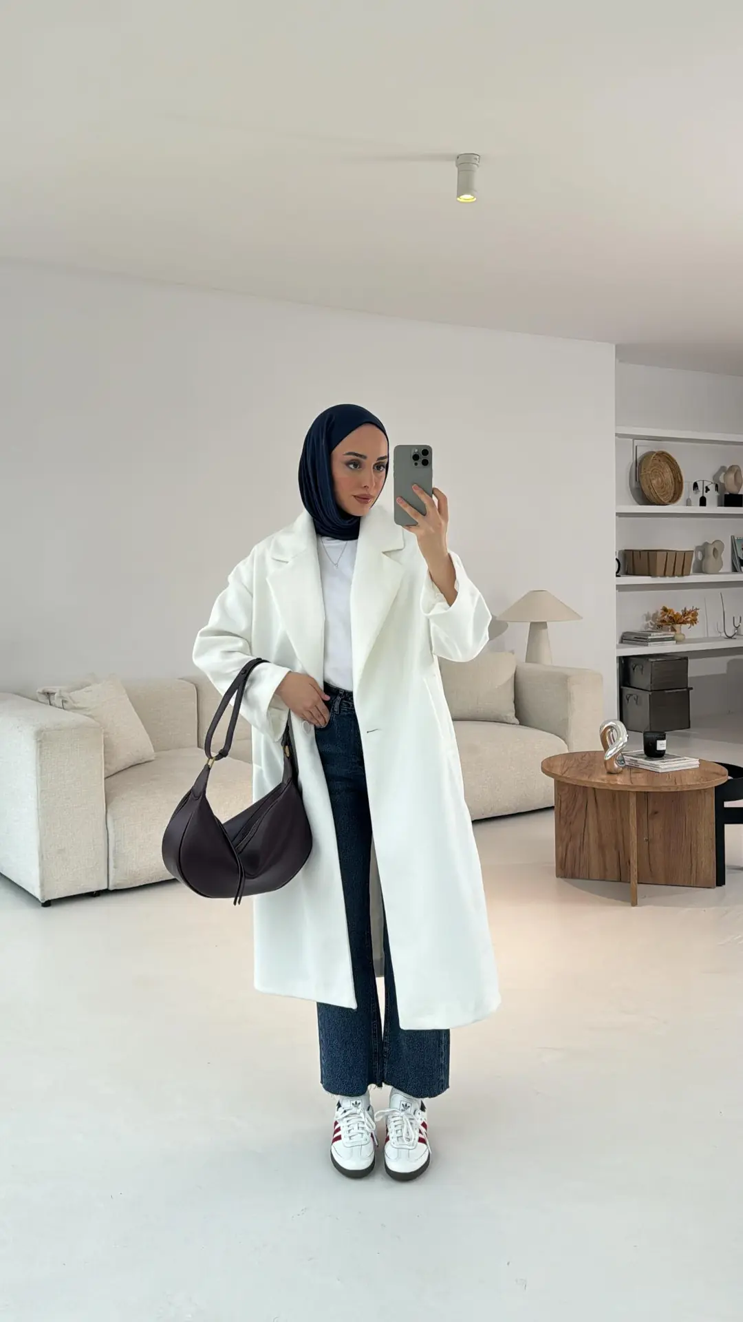 Premium Kaşe Kaban Beyaz