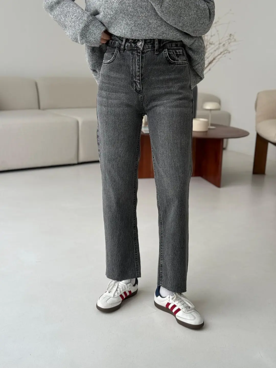 Premium Paçası Kesik Hafif Gri Jean R160 - Görsel 2