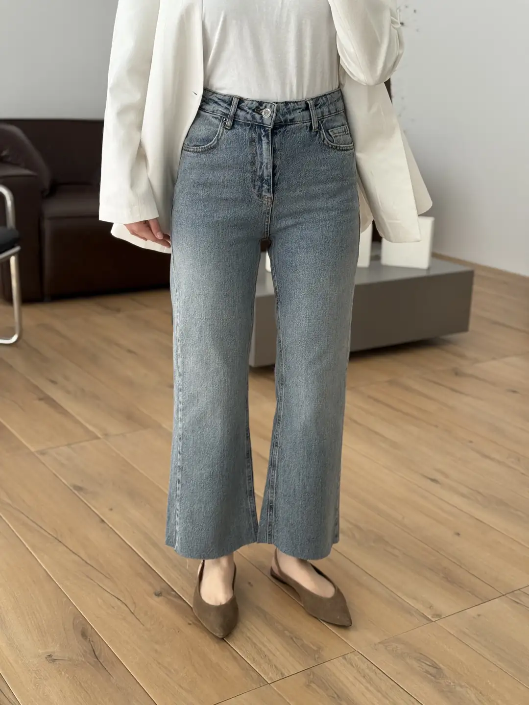 Premium Paçası Kesik Hafif İspanyol Jean R276 - Görsel 4