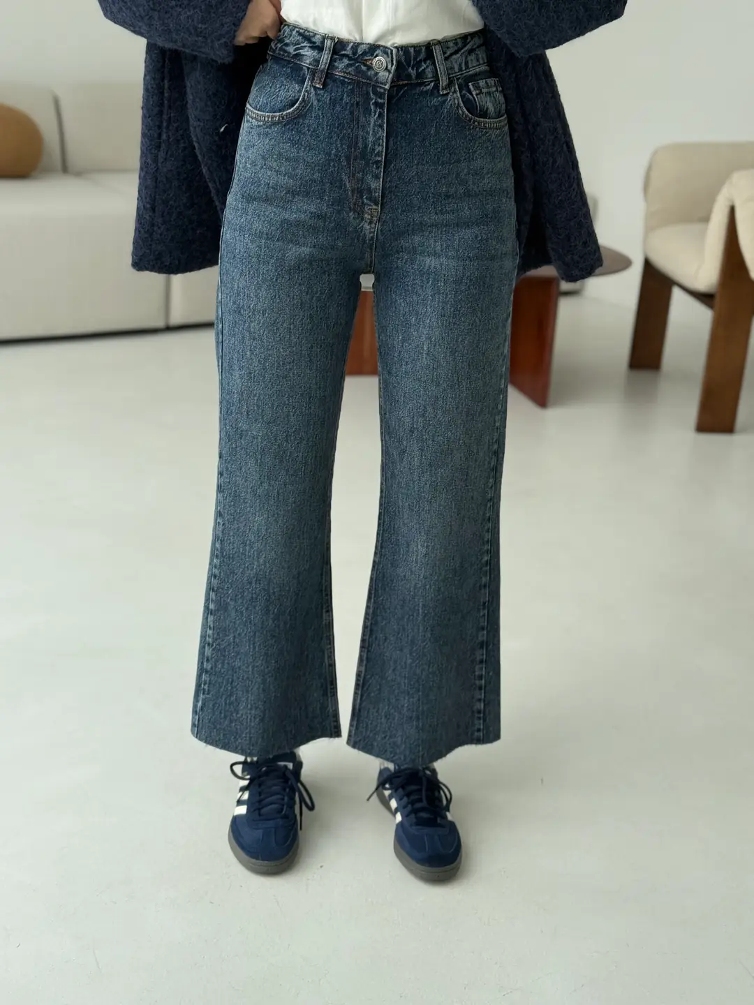 Premium Paçası Kesik Hafif İspanyol Jean R249