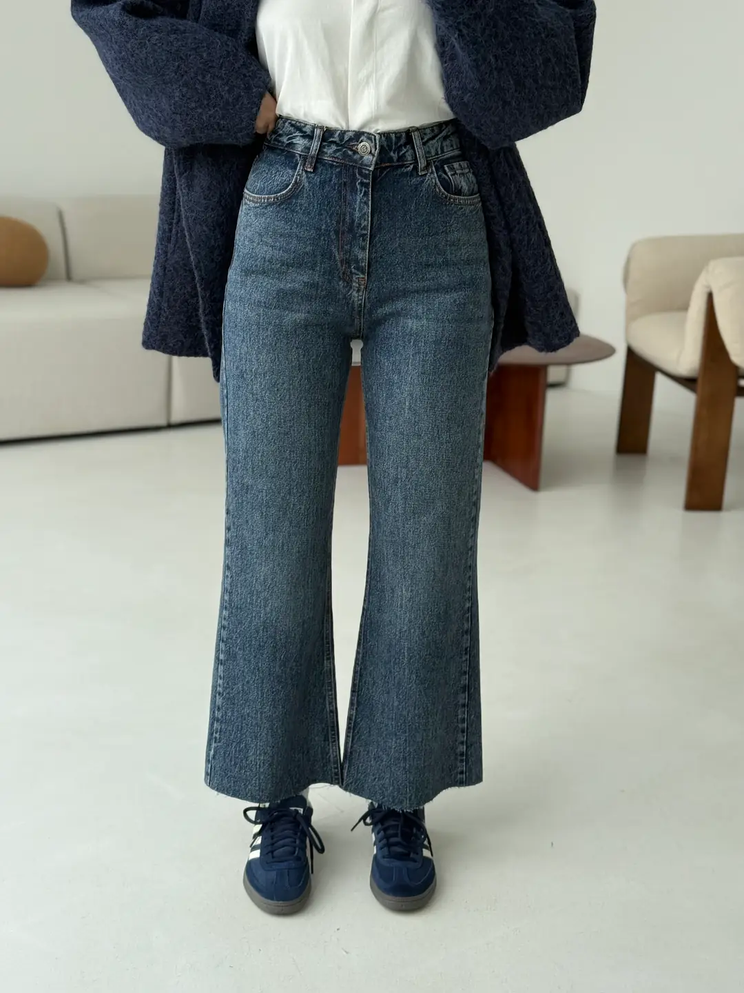 Premium Paçası Kesik Hafif İspanyol Jean R249 - Görsel 4