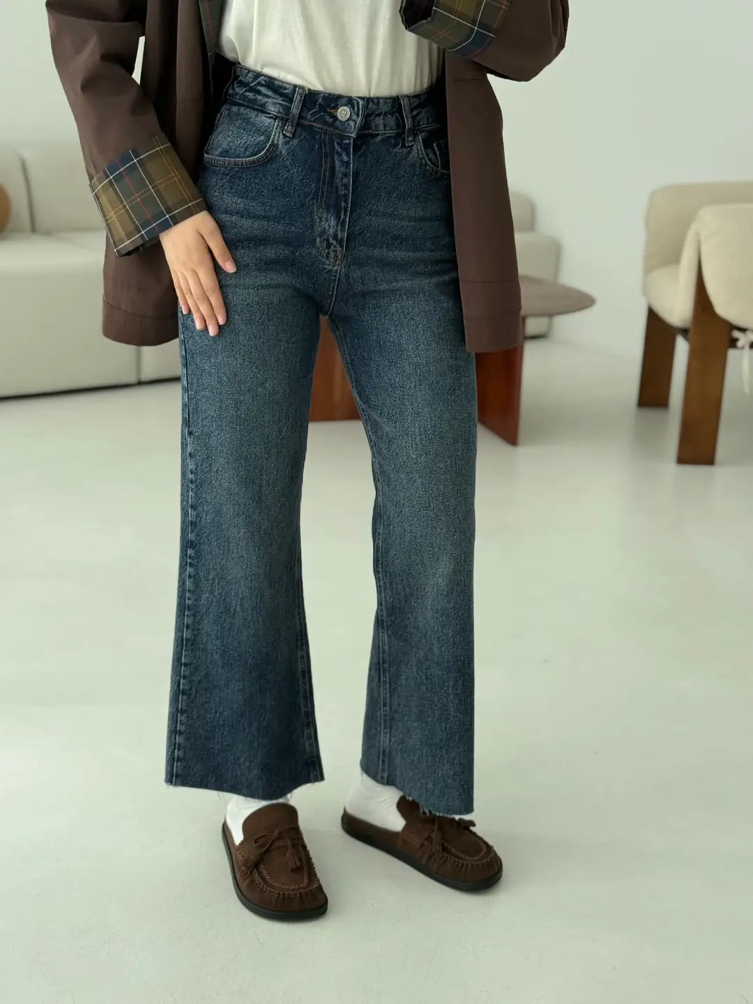 Premium Paçası Kesik Hafif İspanyol Jean 277 - Görsel 4