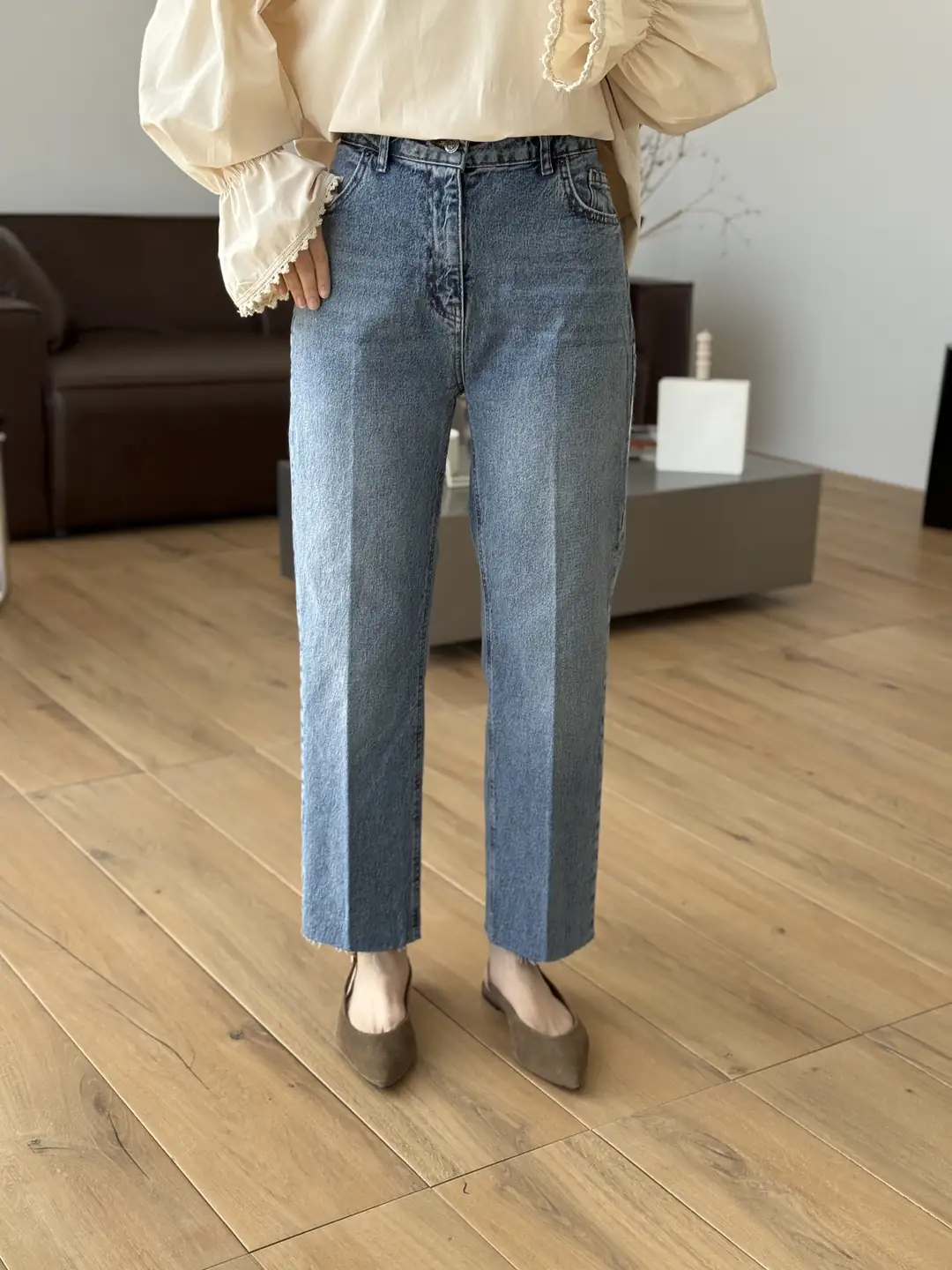 Premium Paçası Kesik Hafif İspanyol Jean R215 - Görsel 5