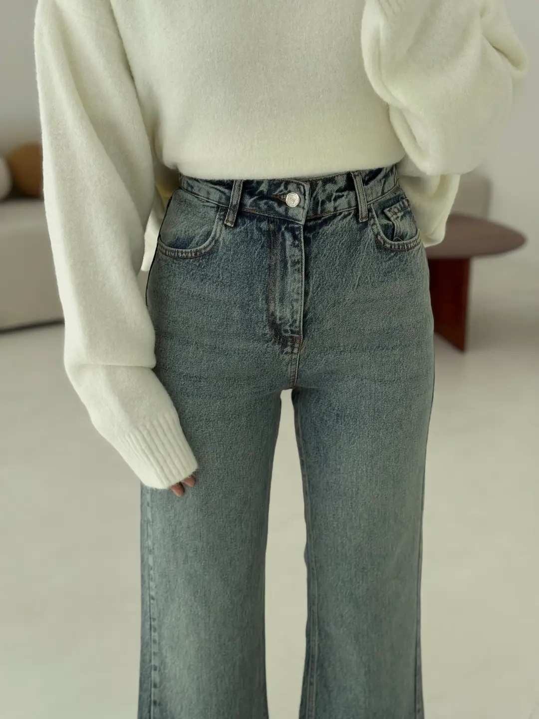 Premium Paçası Kesik Hafif İspanyol Jean R276 - Görsel 19