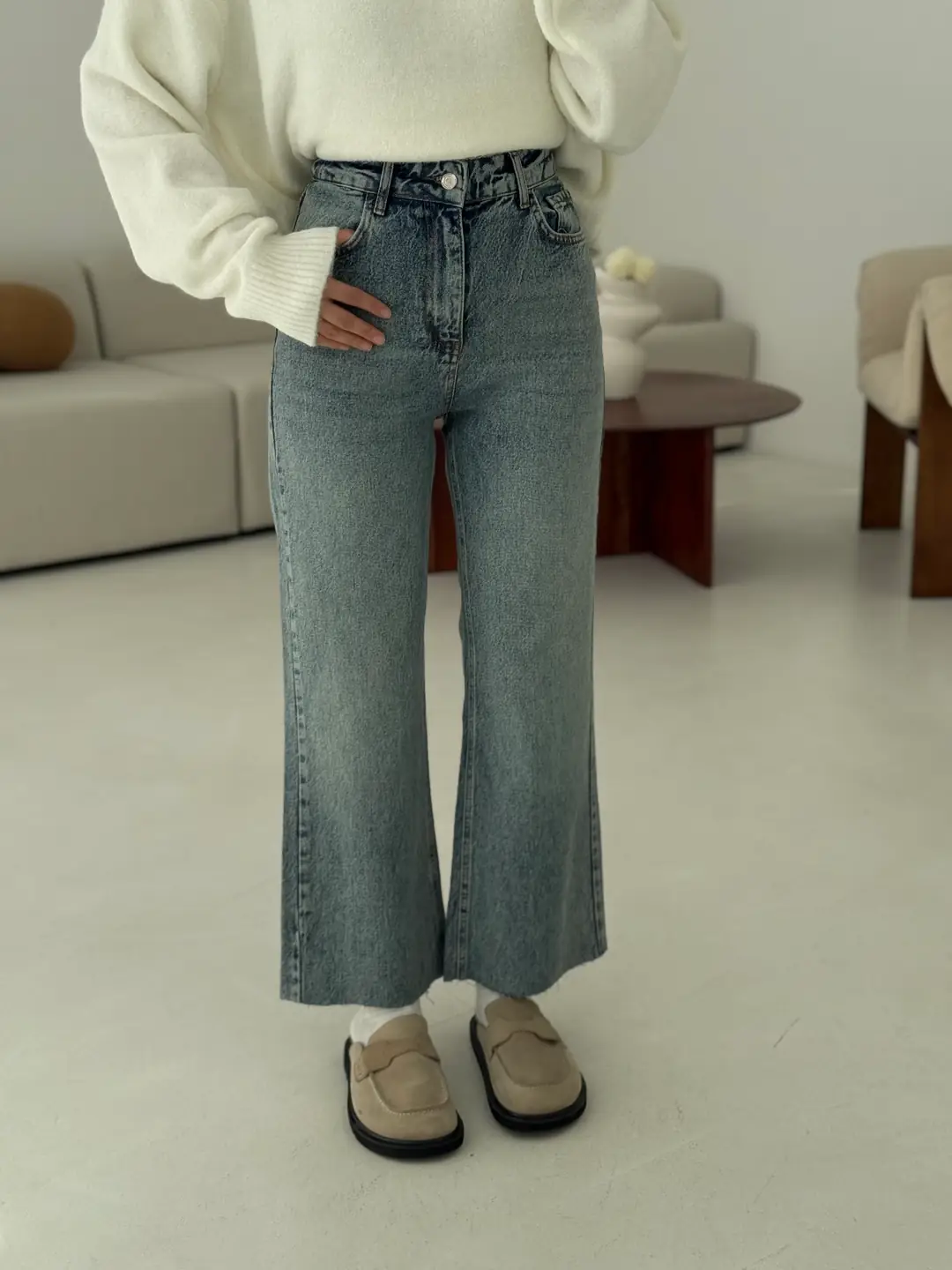 Premium Paçası Kesik Hafif İspanyol Jean R276 - Görsel 20