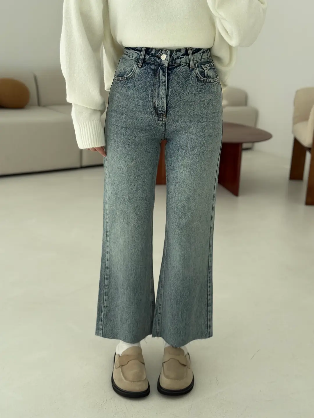 Premium Paçası Kesik Hafif İspanyol Jean R276 - Görsel 21