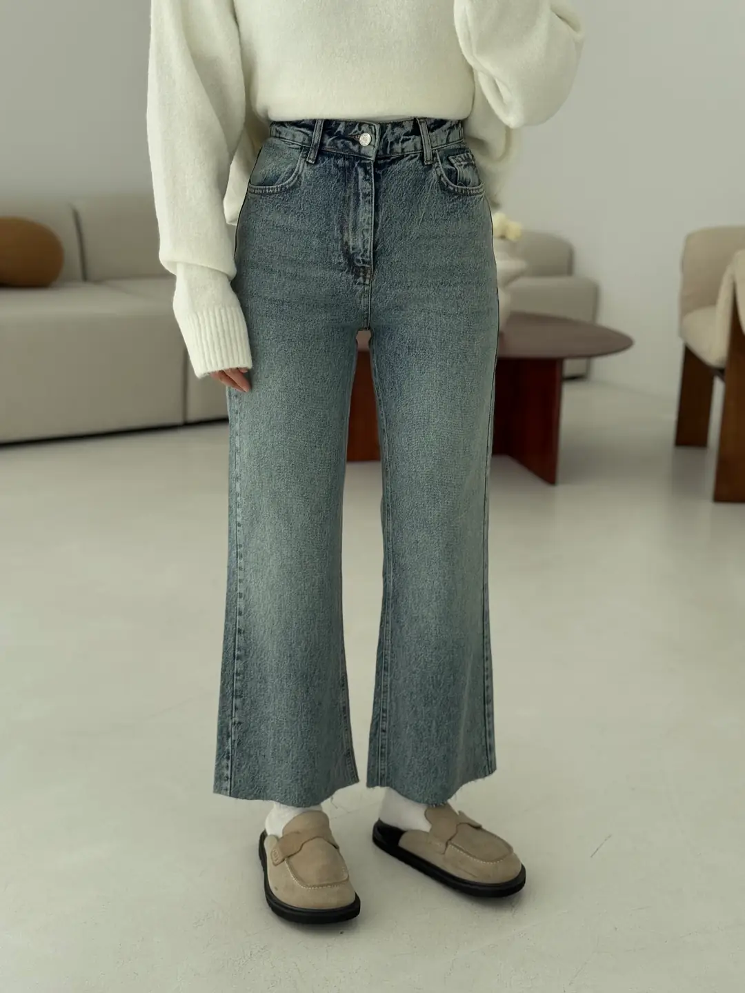 Premium Paçası Kesik Hafif İspanyol Jean R276 - Görsel 23