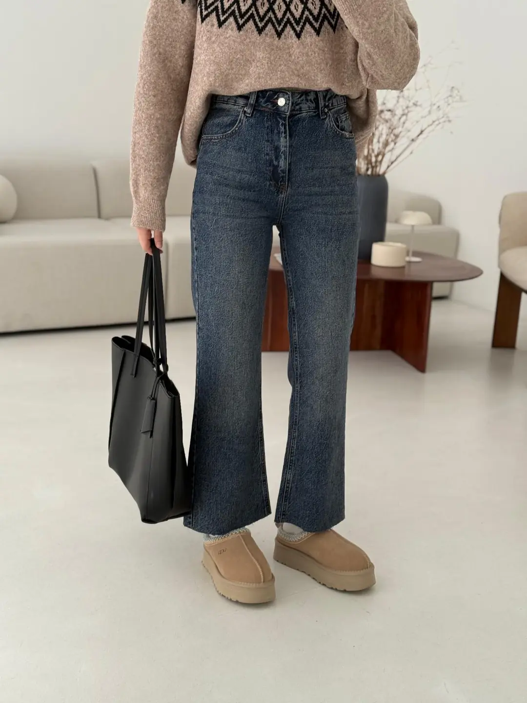 Premium Paçası Kesik Hafif İspanyol Jean R449 - Görsel 2