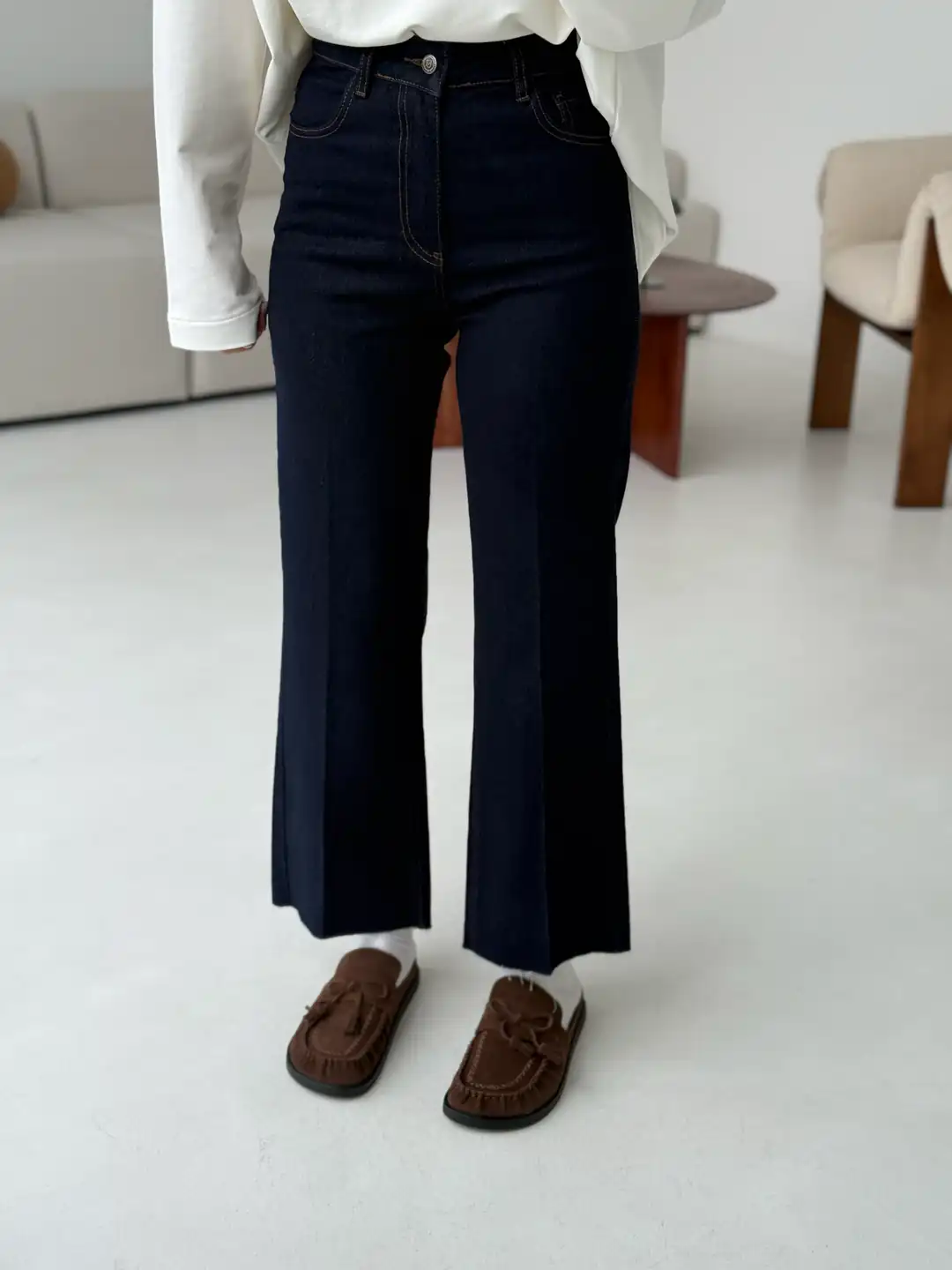 Premium Paçası Kesik Jean Lacivert R143